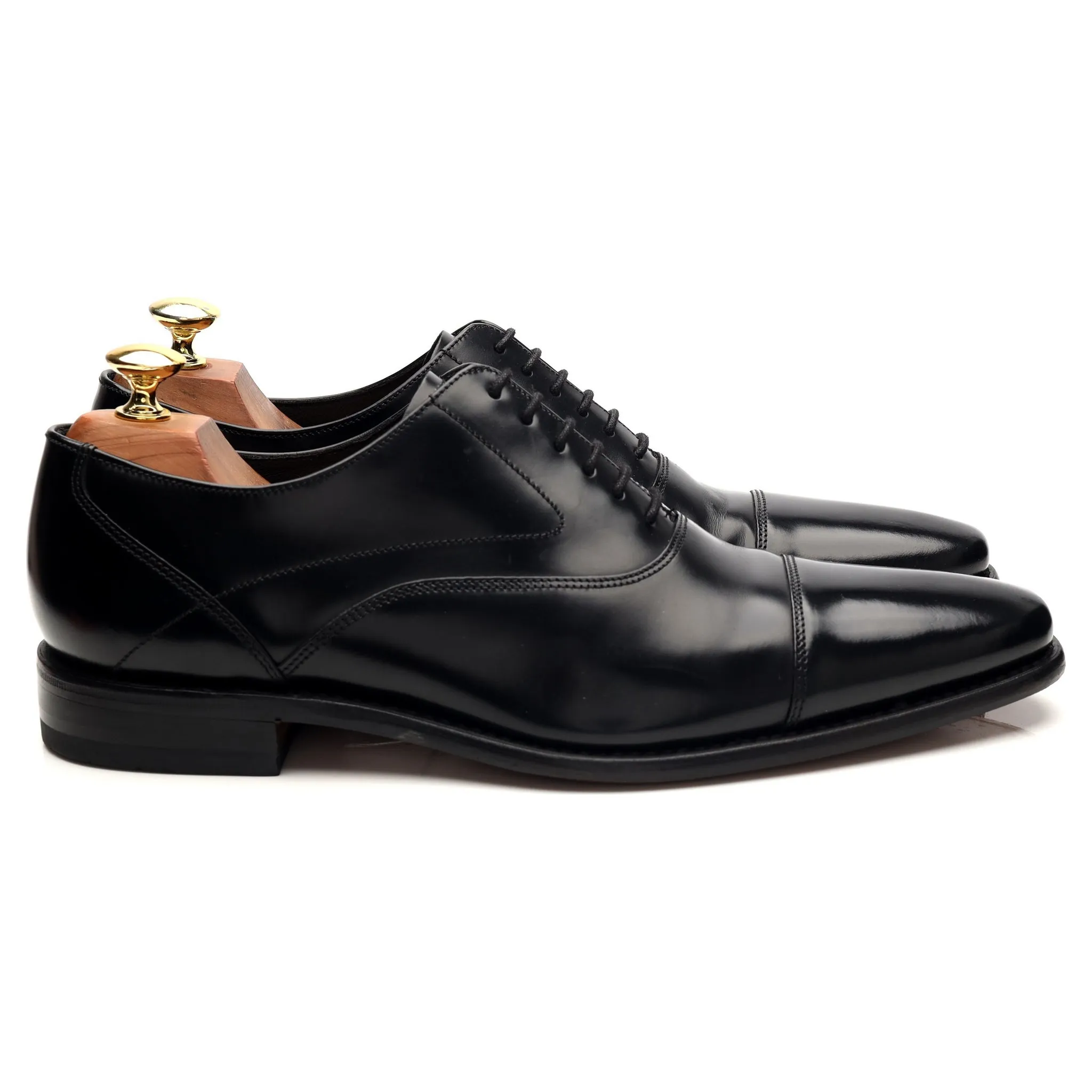 Design 'Sharp' Black Leather Oxford UK 8 F Comfortable Feel Comfortable Slip On