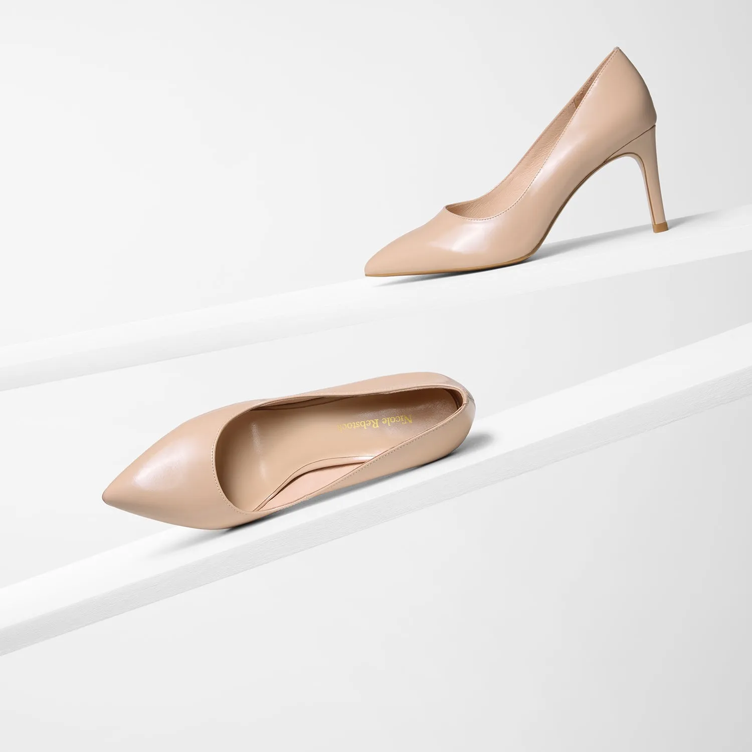Designer Pumps Nemesis 78mm Heel | Nude Leather