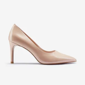 Nemesis 78mm Heel | Nude Leather Lace-Up Heels