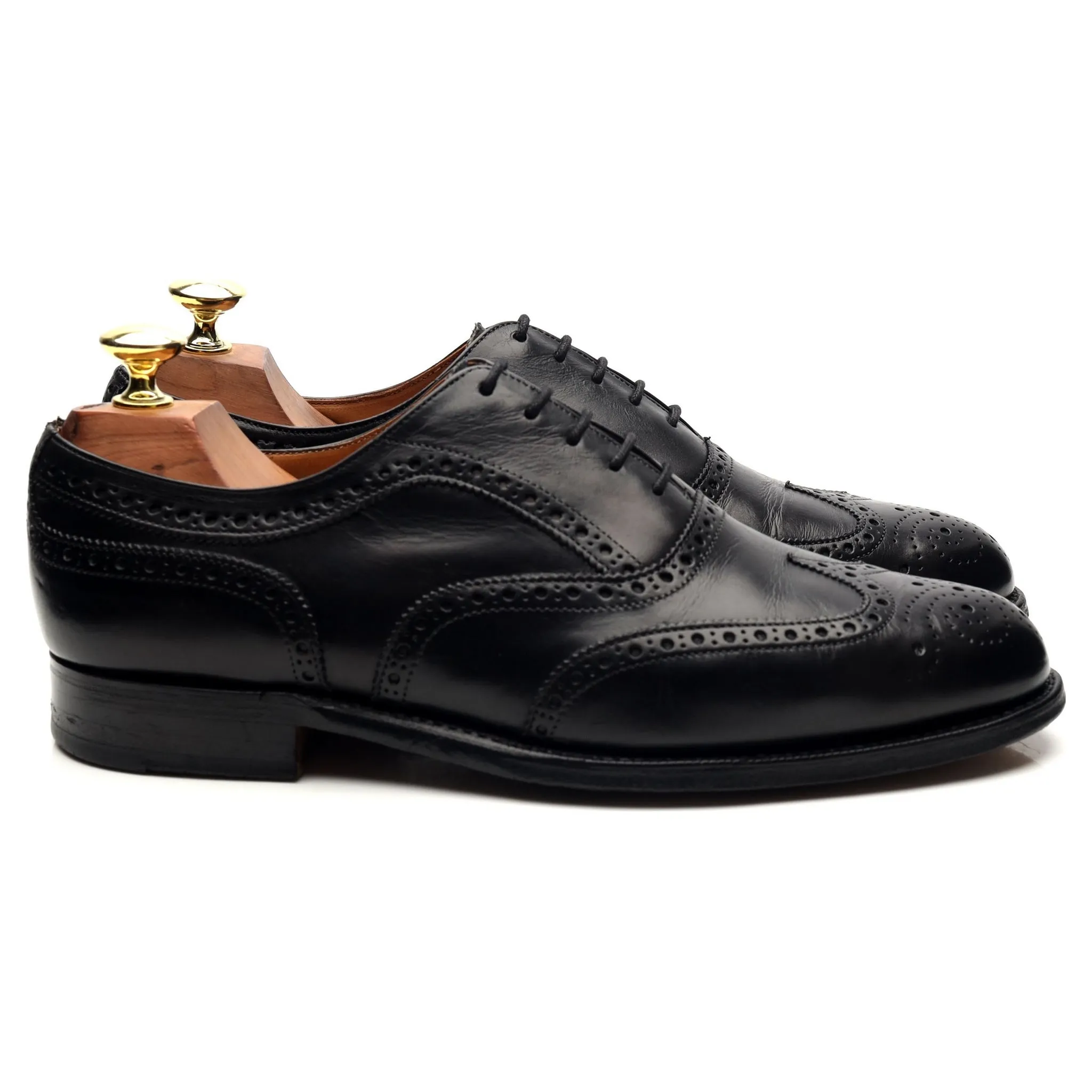 'Gilmour' Black Leather Oxford Brogues UK 7 F Stylish Walking Shoes Classic Brown