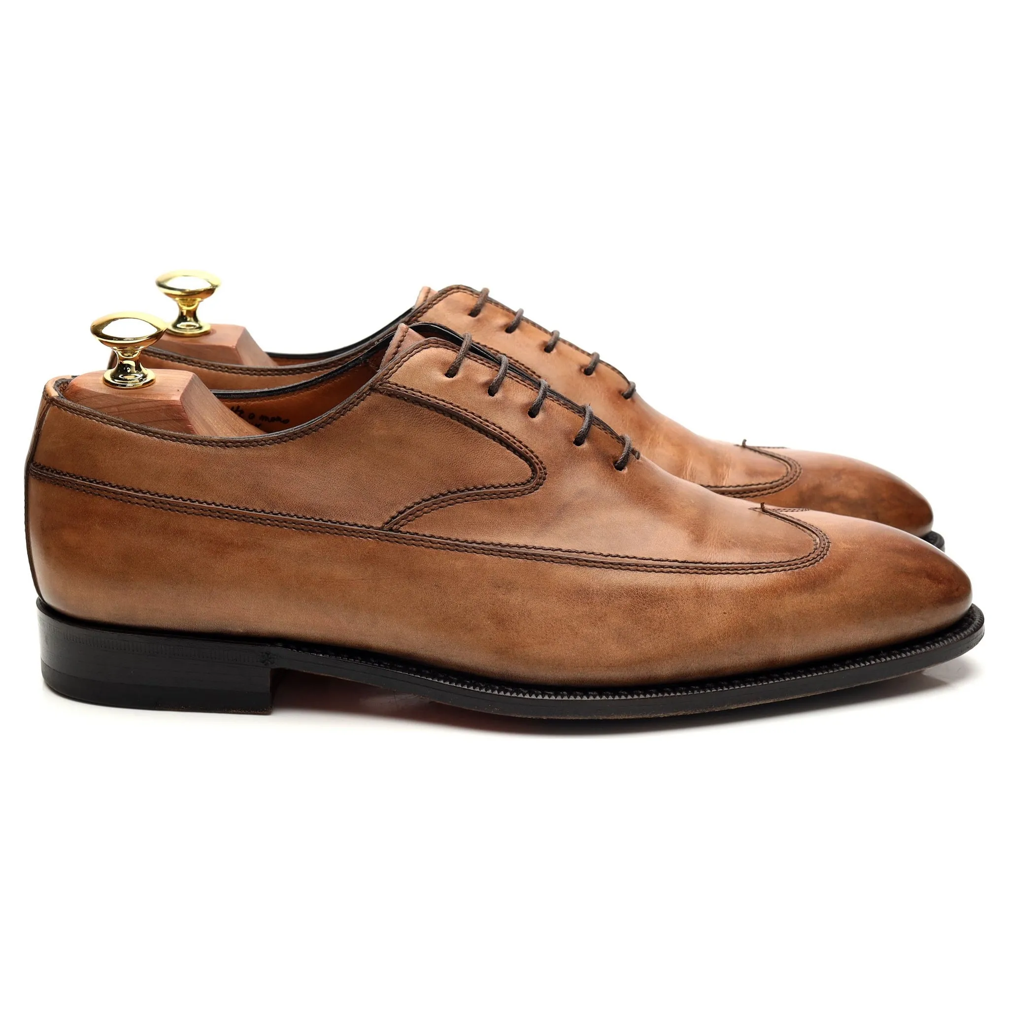 Light Brown Leather Oxford UK 10 Easy Dress Leather Fit Shoes