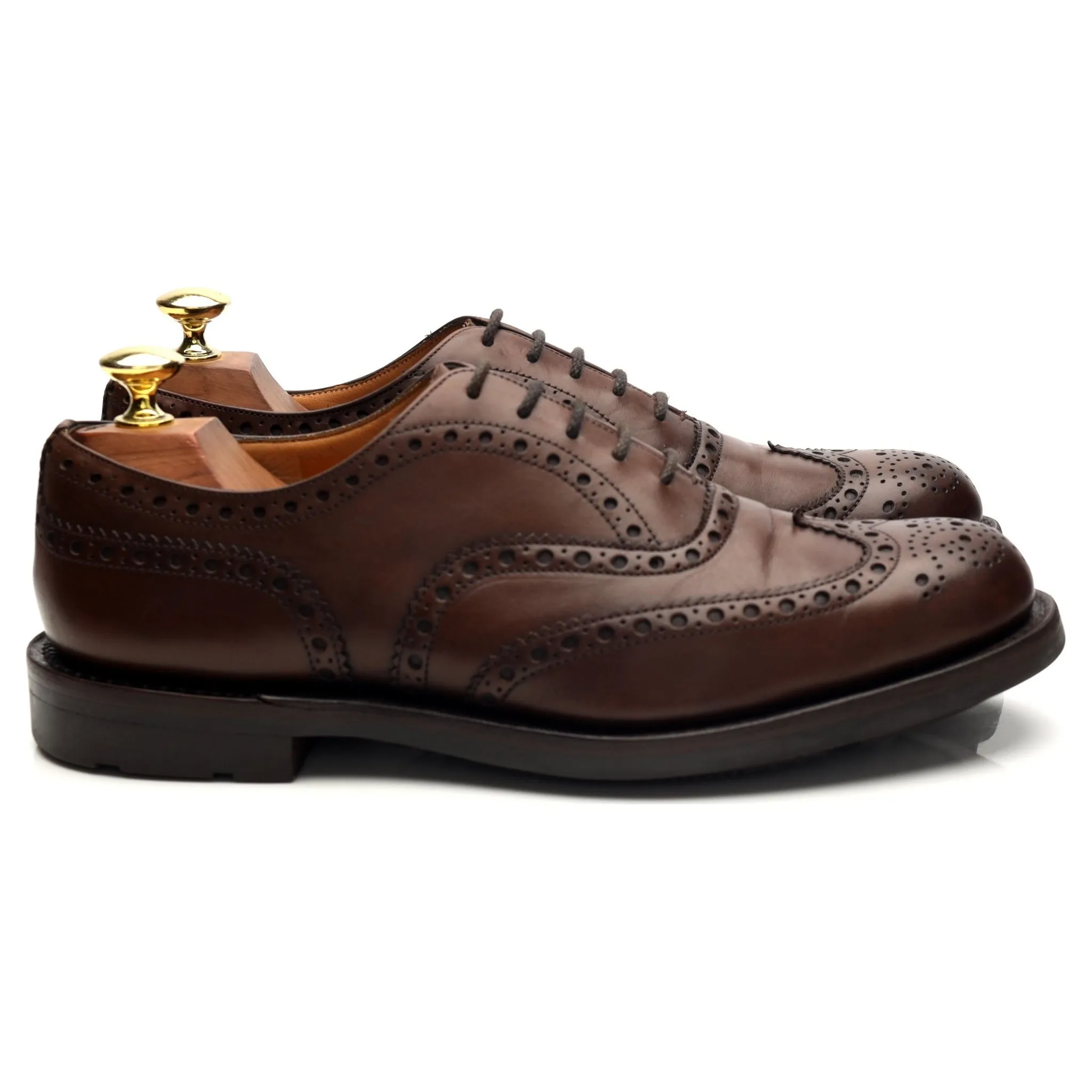 'Exeter' Brown Leather Oxford Brogues UK 7 F All Day Leather Comfort Simple Fit Style