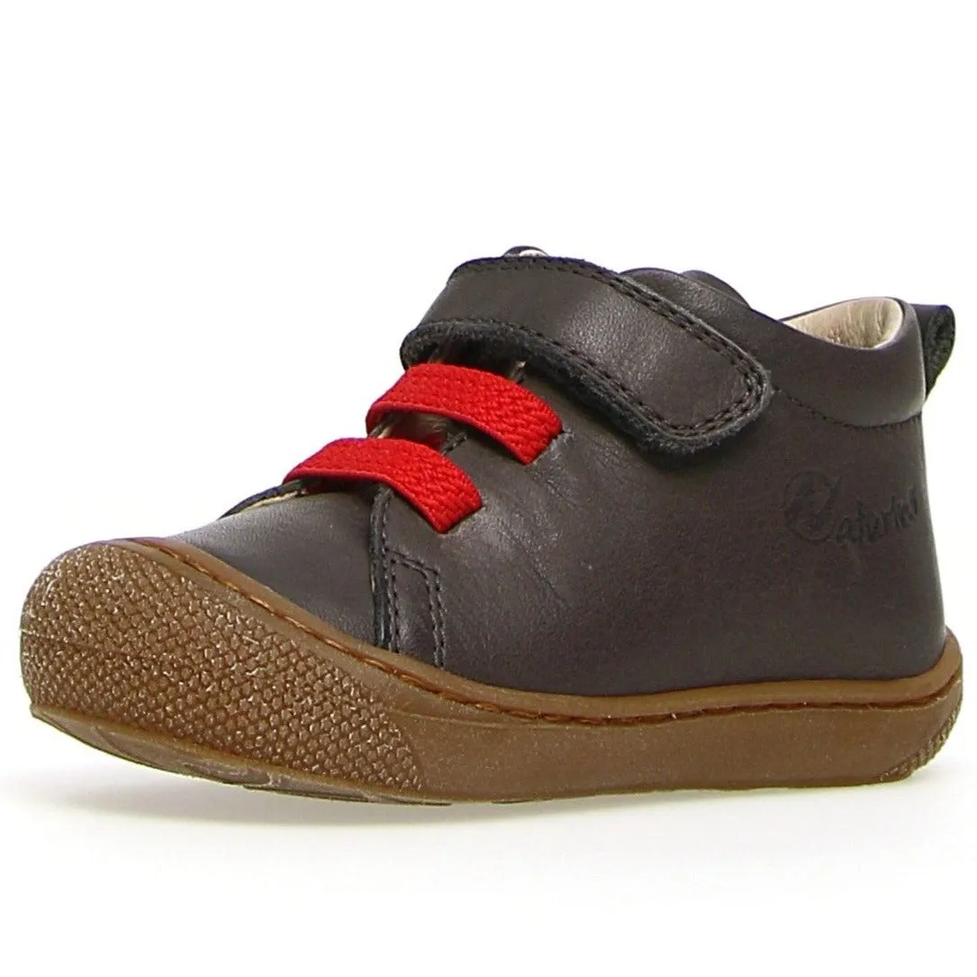 Naturino Girl's & Boy's Pichai Nappa Spazz. Sneakers - Anthracite/Red Preschool - sized shoes Kids' summer shoes