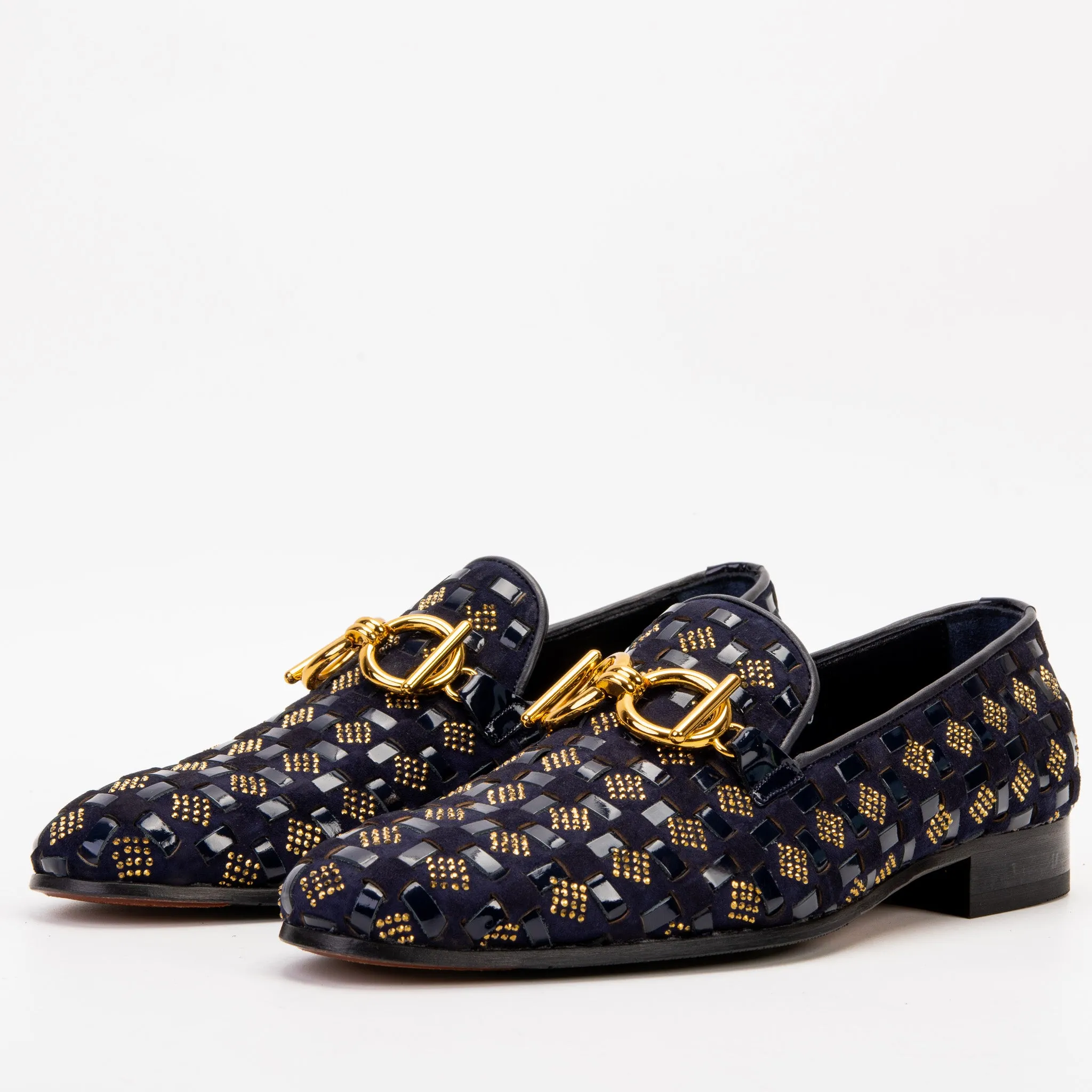Durable Material The Vicino Shoe Navy Blue Bit Dress Loafer Men Shoe
