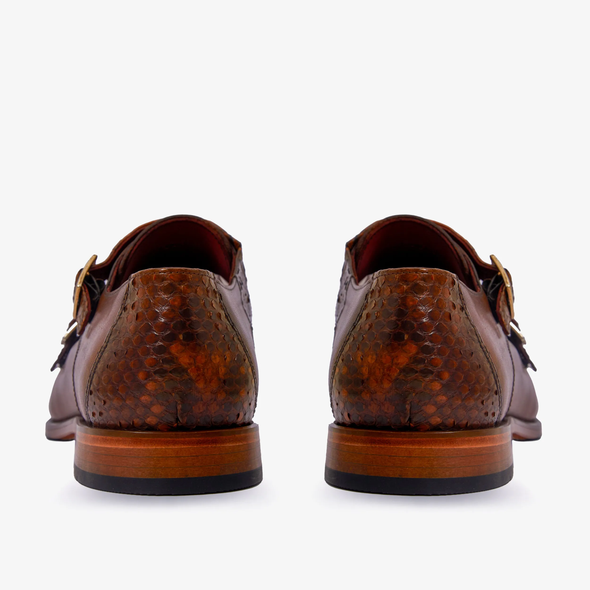 Dynamic The Bishkek Tan Leather Cap Toe Double Monk Strap Men  Shoe