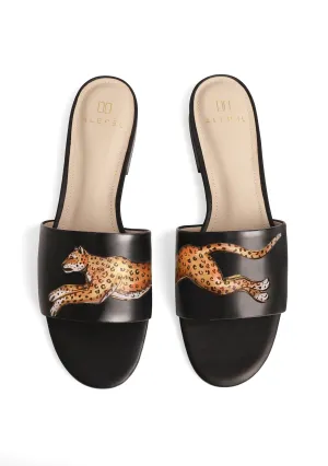 Quick Relax Sandals Leopard Black Slide