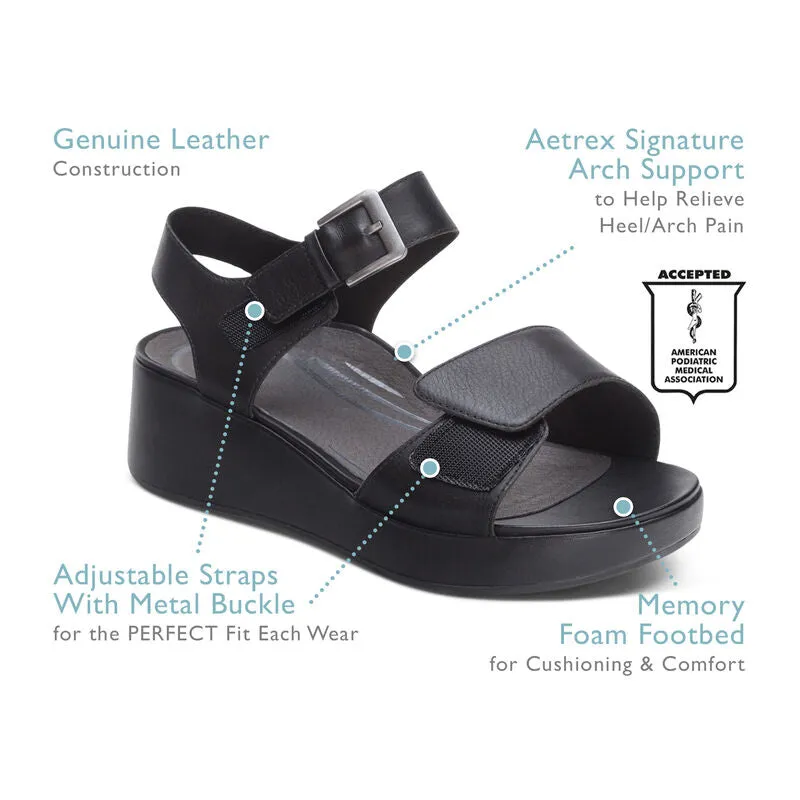 Easy Lock AETREX ARIEL WEDGE - BLACK