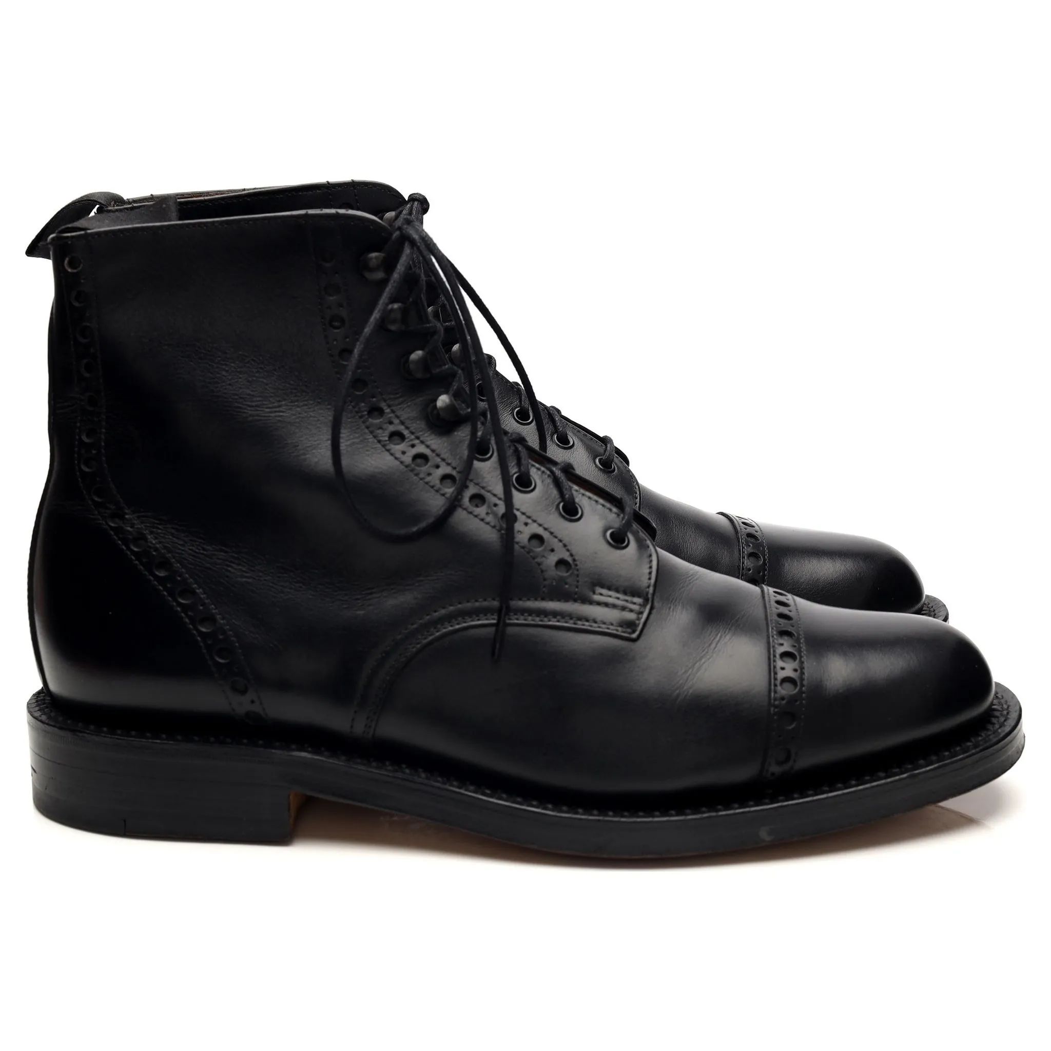 Soft Insole Neutral palette '18721' Black Leather Brogue Derby Boots UK 8 G