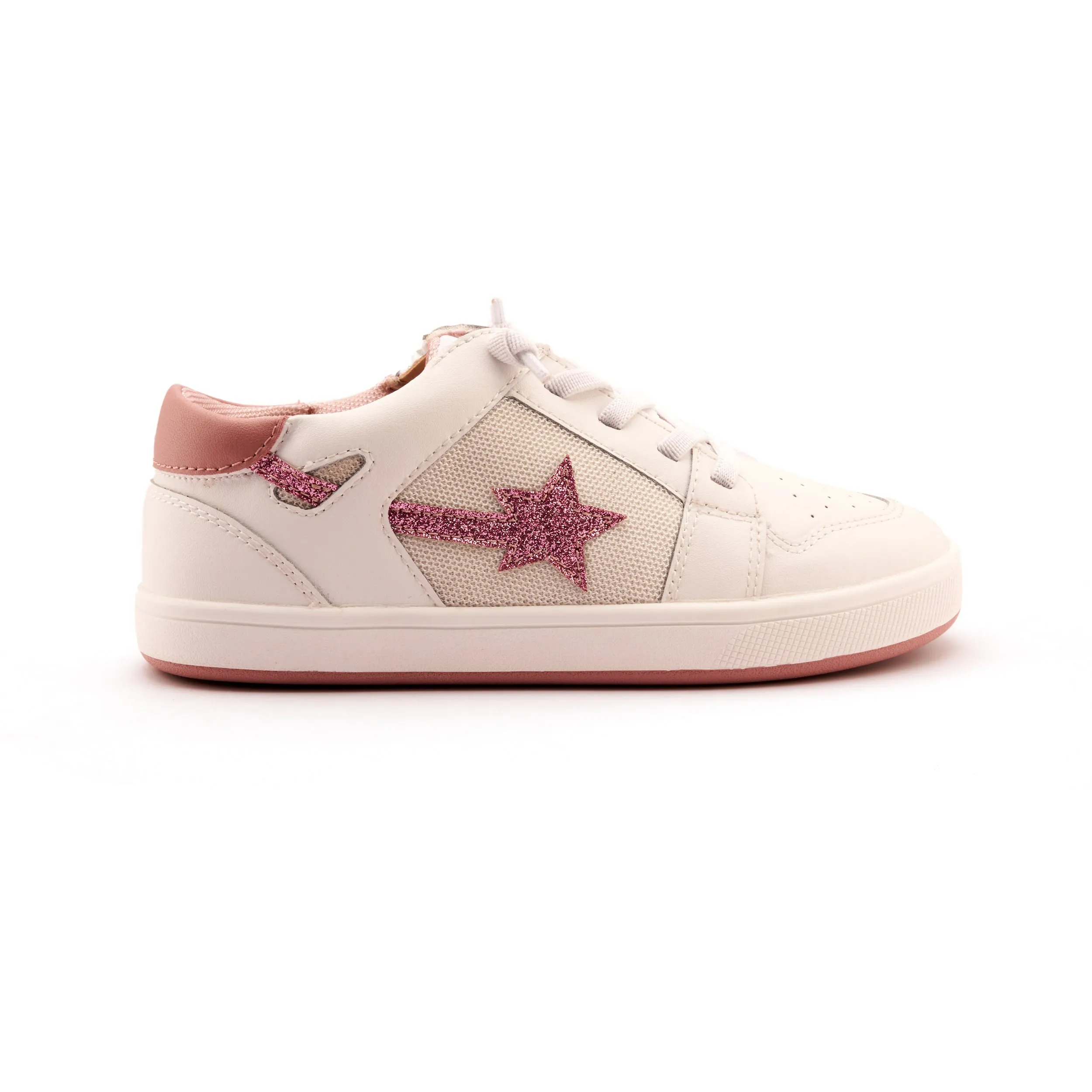 Ecommerce Solutions Old Soles Girl's Star Runner Casual Shoes - Snow / Glam Pink / Kiss / Light Pink