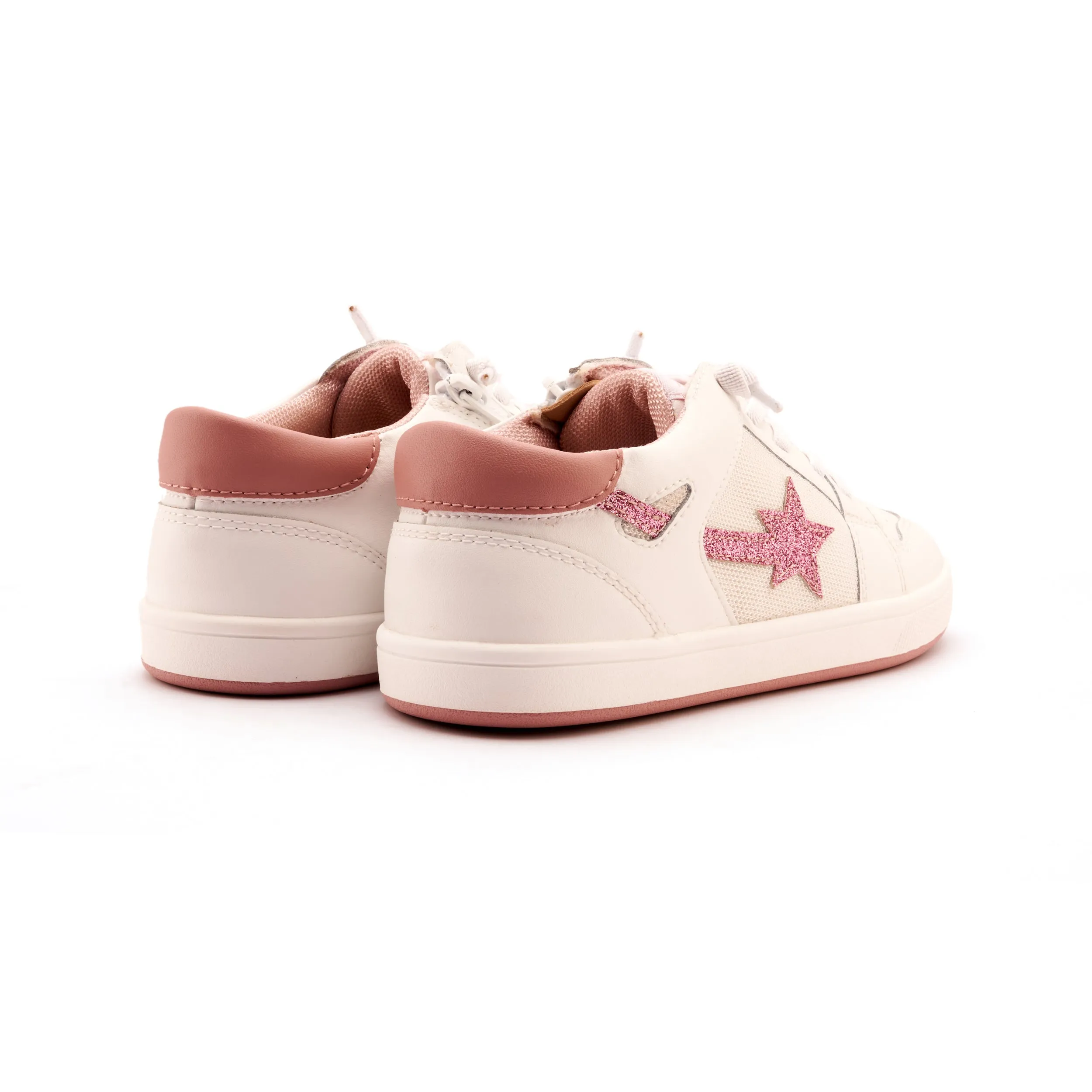 Ecommerce Solutions Old Soles Girl's Star Runner Casual Shoes - Snow / Glam Pink / Kiss / Light Pink