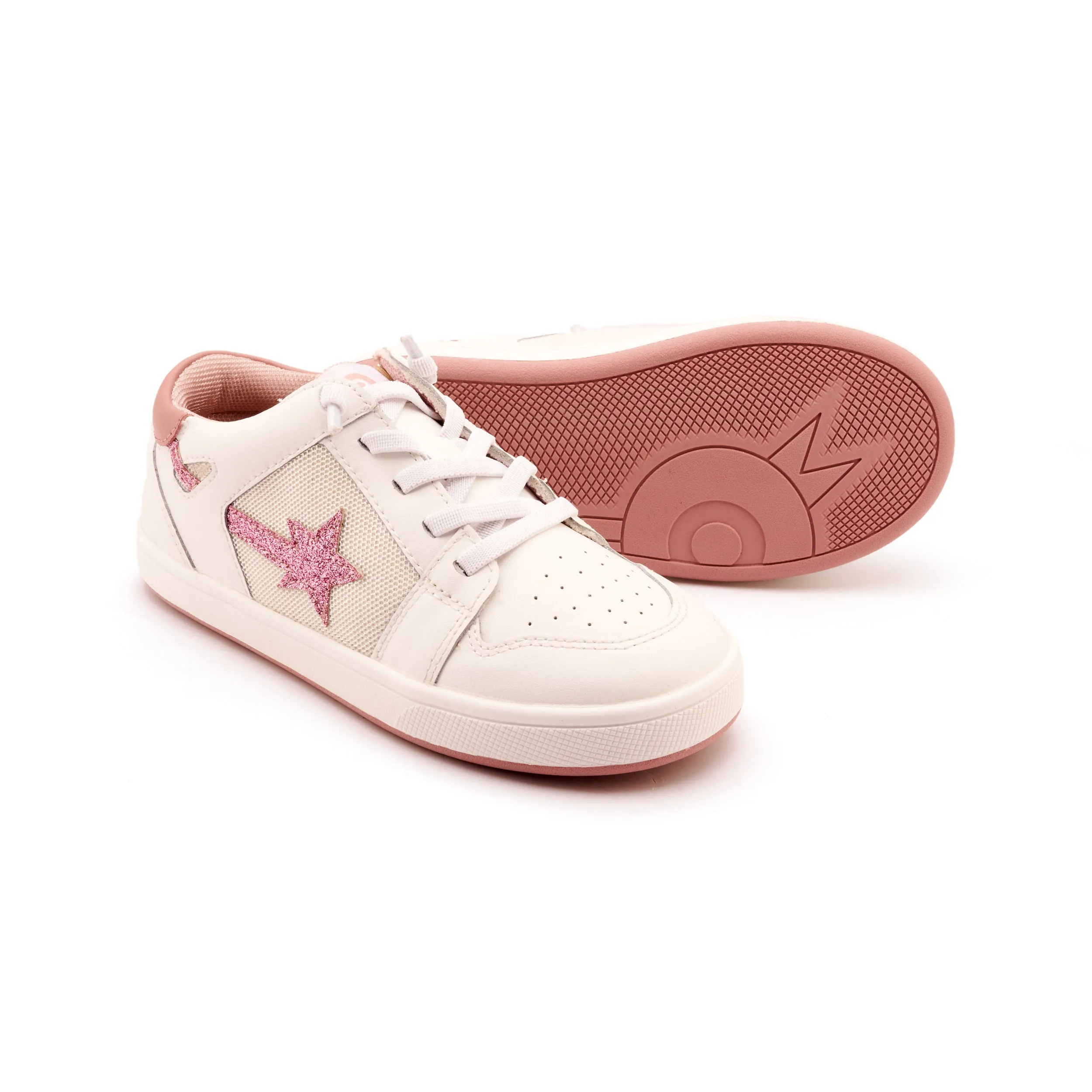 Ecommerce Solutions Old Soles Girl's Star Runner Casual Shoes - Snow / Glam Pink / Kiss / Light Pink