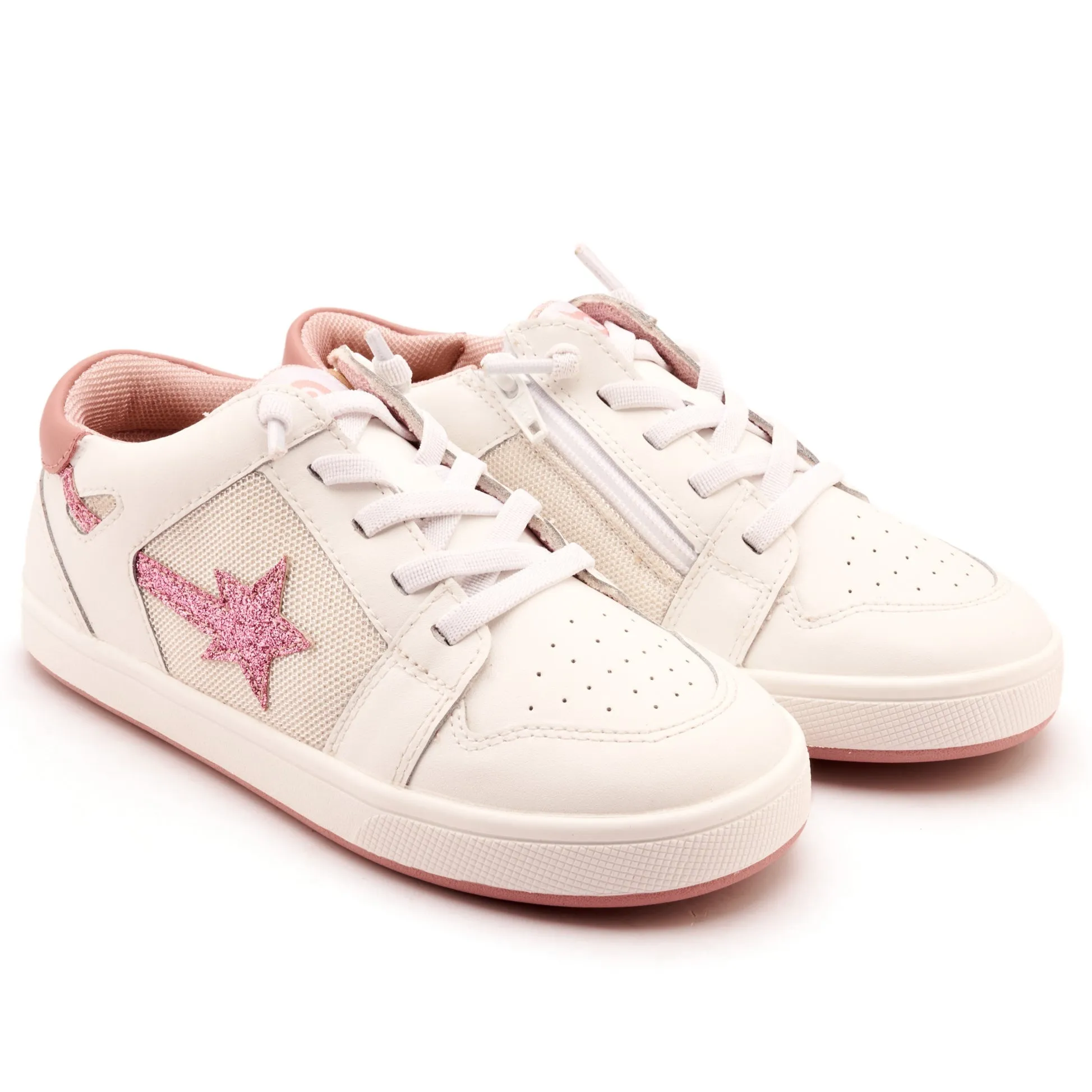 Old Soles Girl's Star Runner Casual Shoes - Snow / Glam Pink / Kiss / Light Pink Formal kids' outfits Flat - heeled kids' shoes
