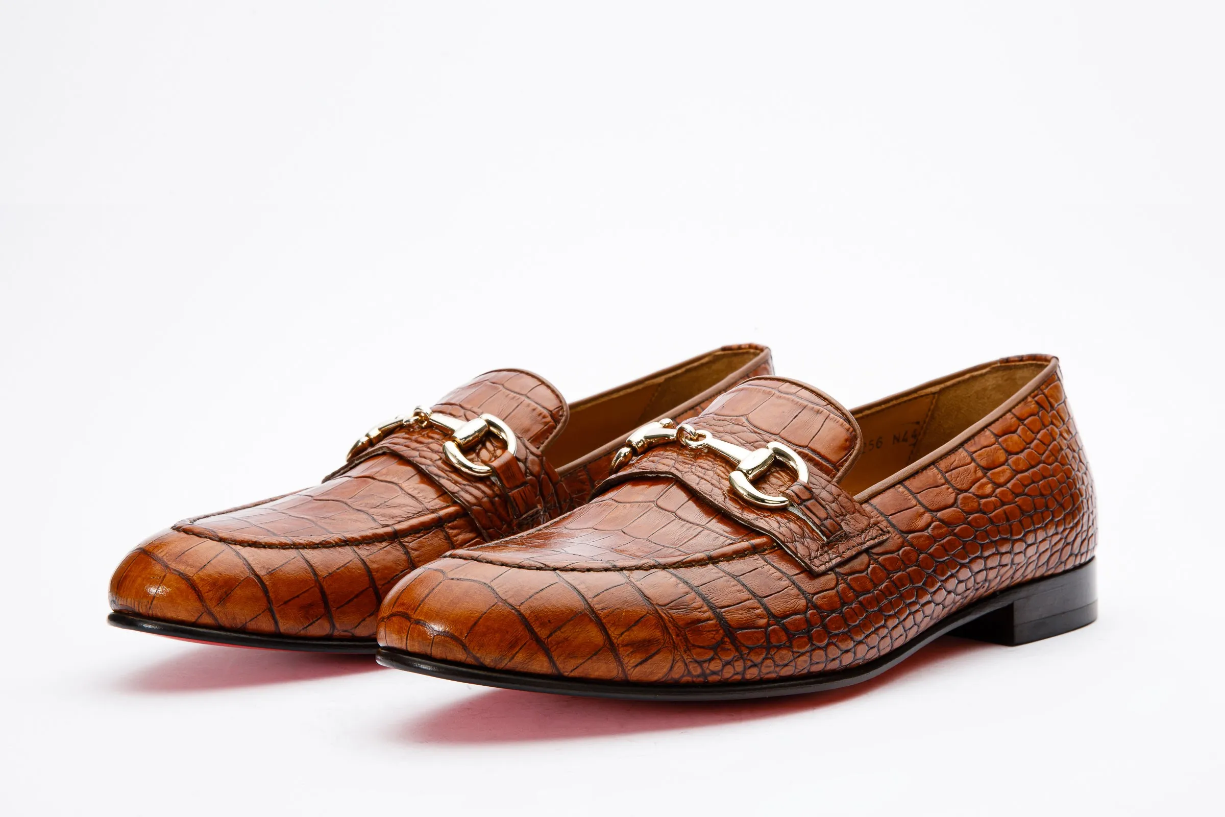 Elastic-Band The Monaco Tan Leather Men Shoe Bit Loafer