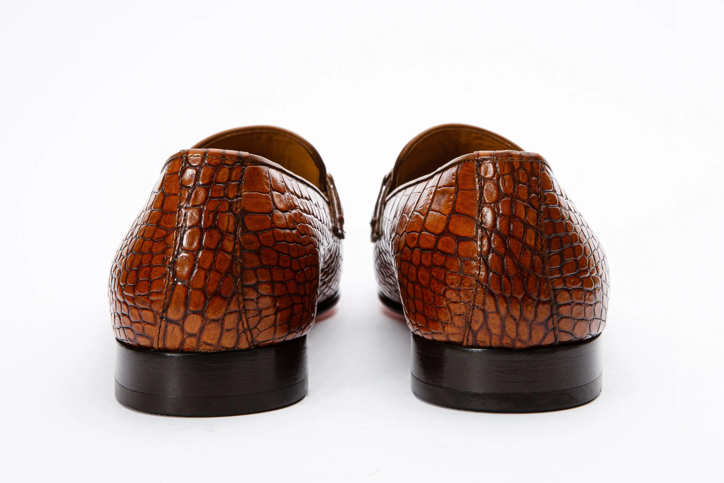 Elastic-Band The Monaco Tan Leather Men Shoe Bit Loafer