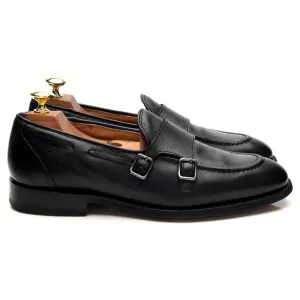 VIP Event Narrow Shape 'Clatford' Black Leather Double Monk Strap Loafers UK 7 F