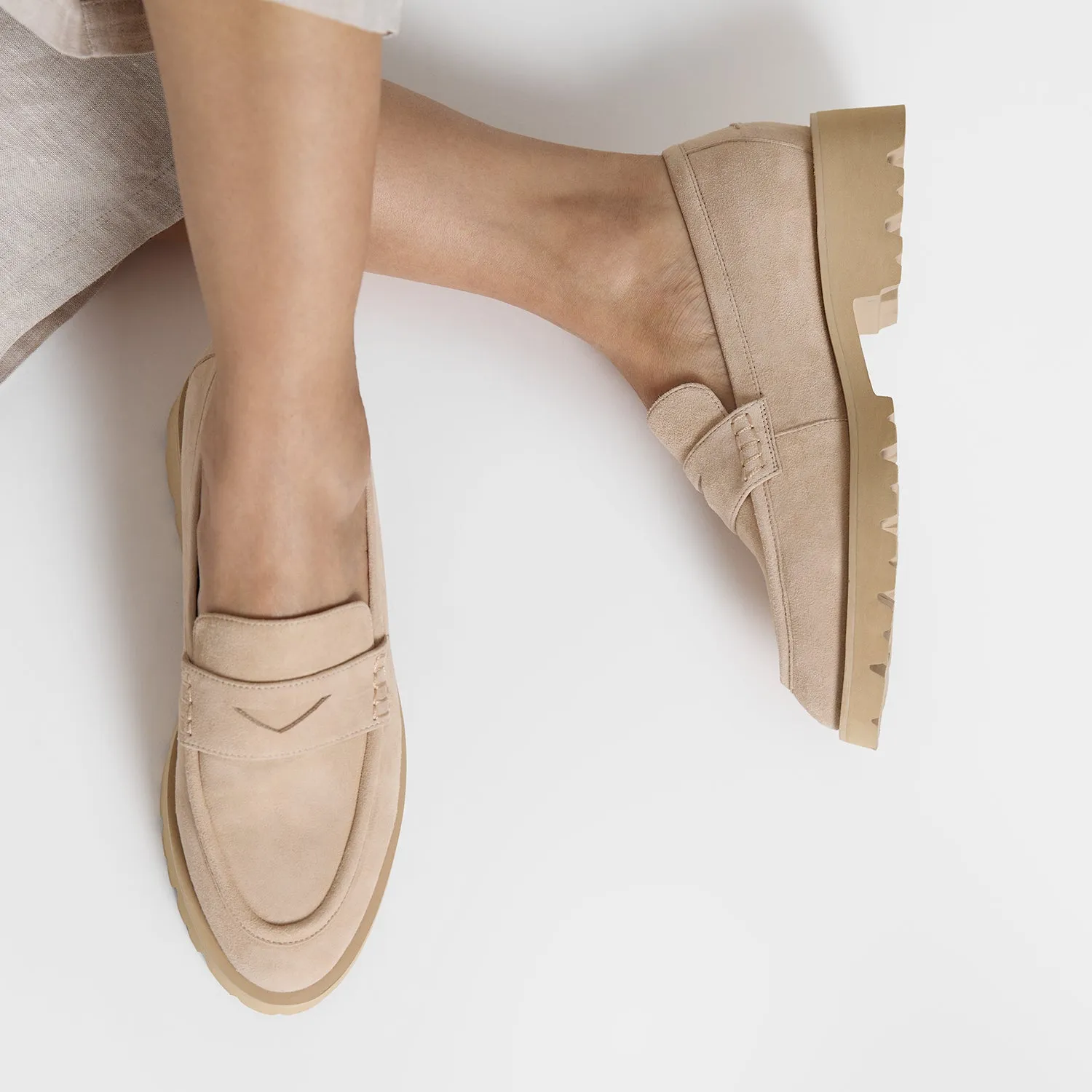 Elegant Flex Comfort Clay Loafer | Nude Suede