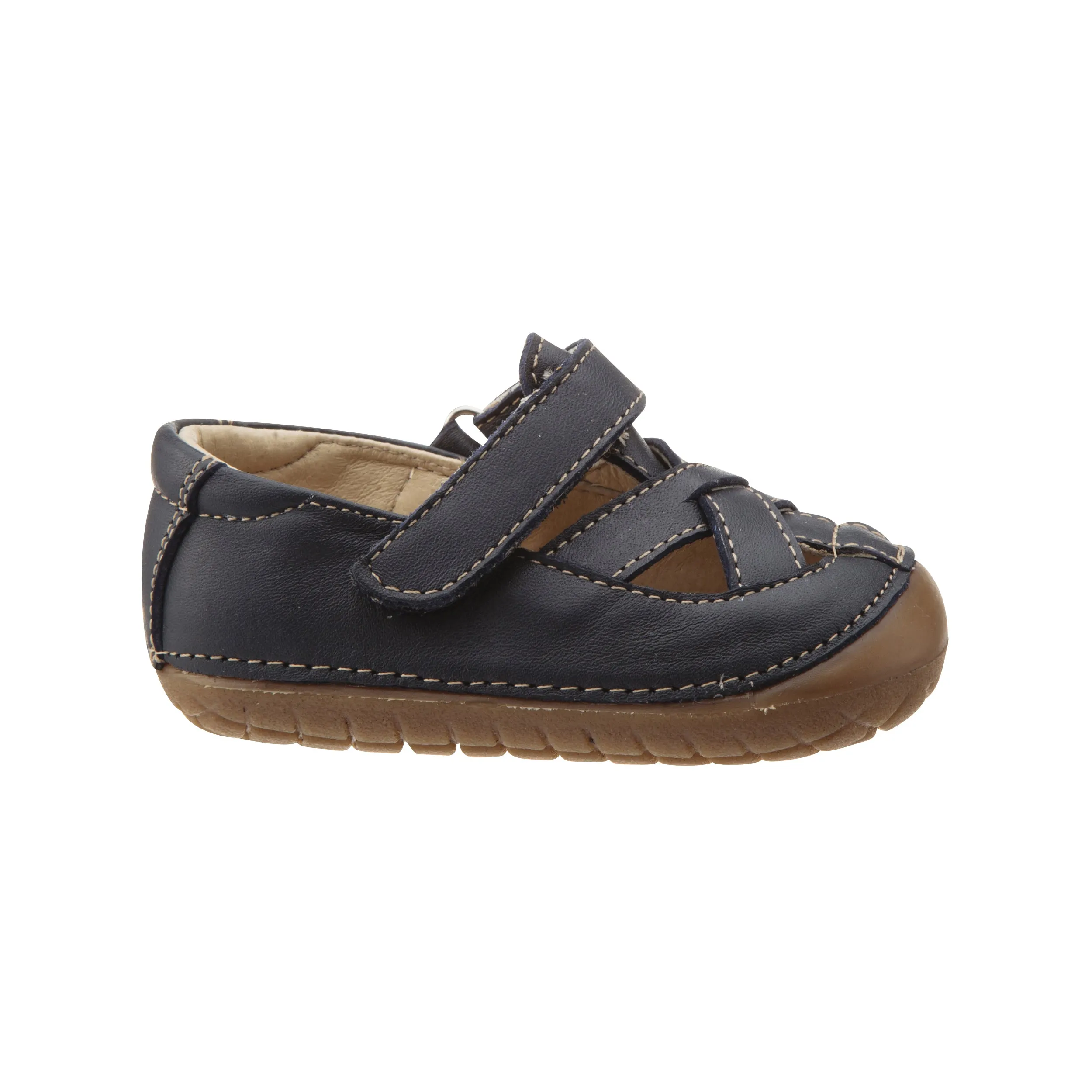 Elegant Styles Old Soles Boy's and Girl's Thread Pave Leather Shoes, Navy