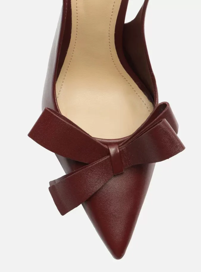 Eliza  Leather Stiletto Pump Trendy Heels
