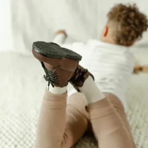 children's high top boot in brown sizes 5-12