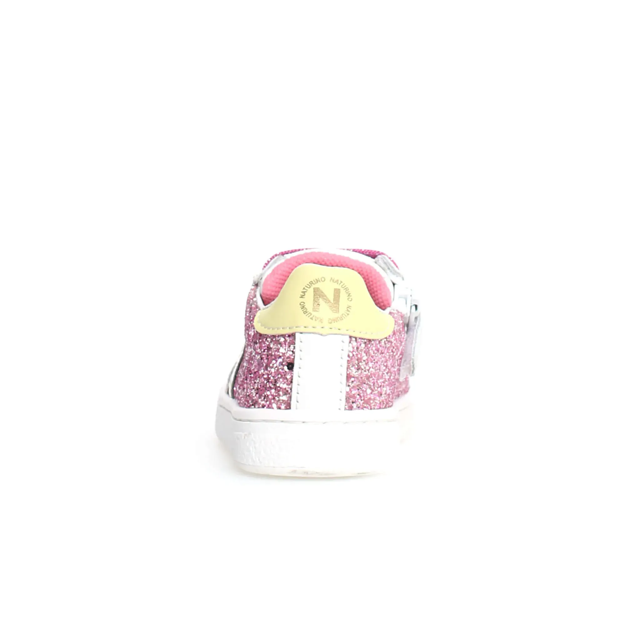 Embellished Kids Naturino Girl's Pinn Zip Casual Shoes - White/Fuchsia/Paglia