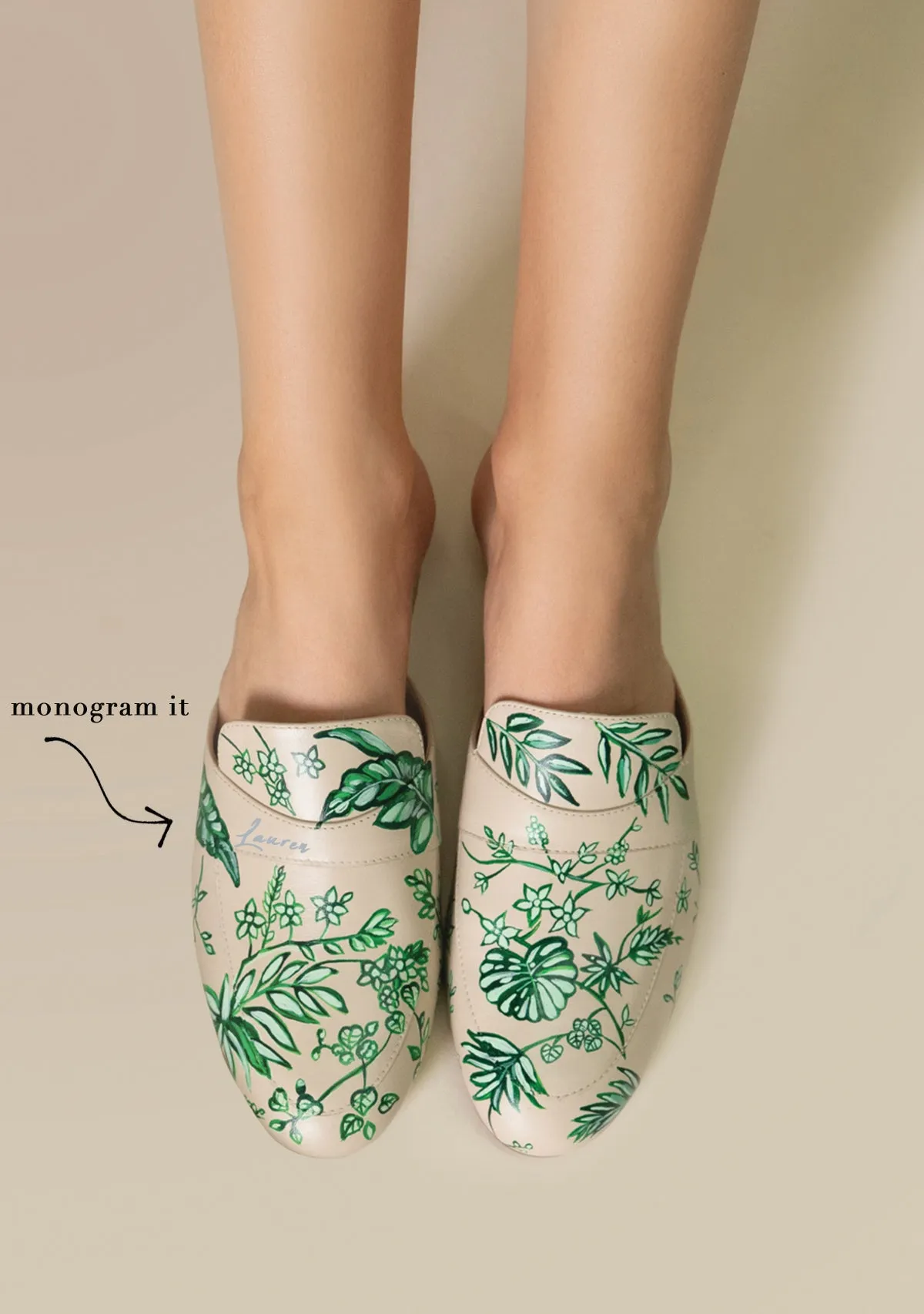 Emerald Jungle Beige Mule Durable Base
