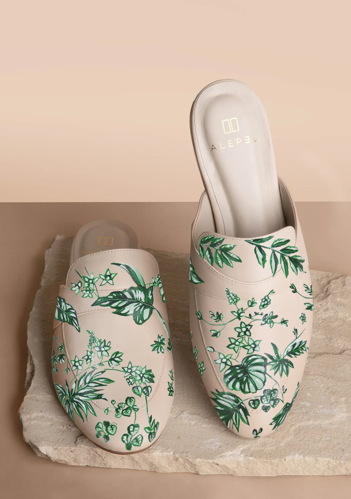 Emerald Jungle Beige Mule Durable Base