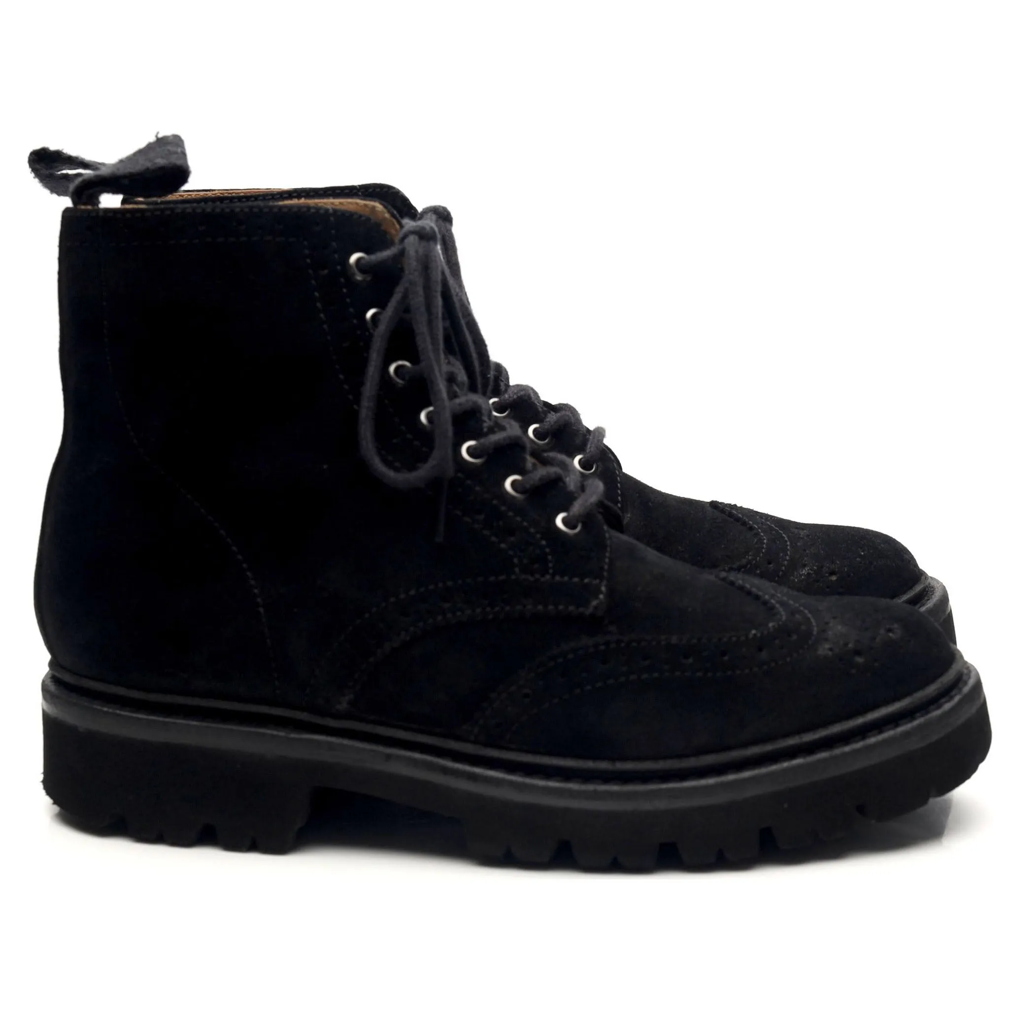 Relaxed Fit 'Emmaline' Black Suede Boots Brogues UK 4