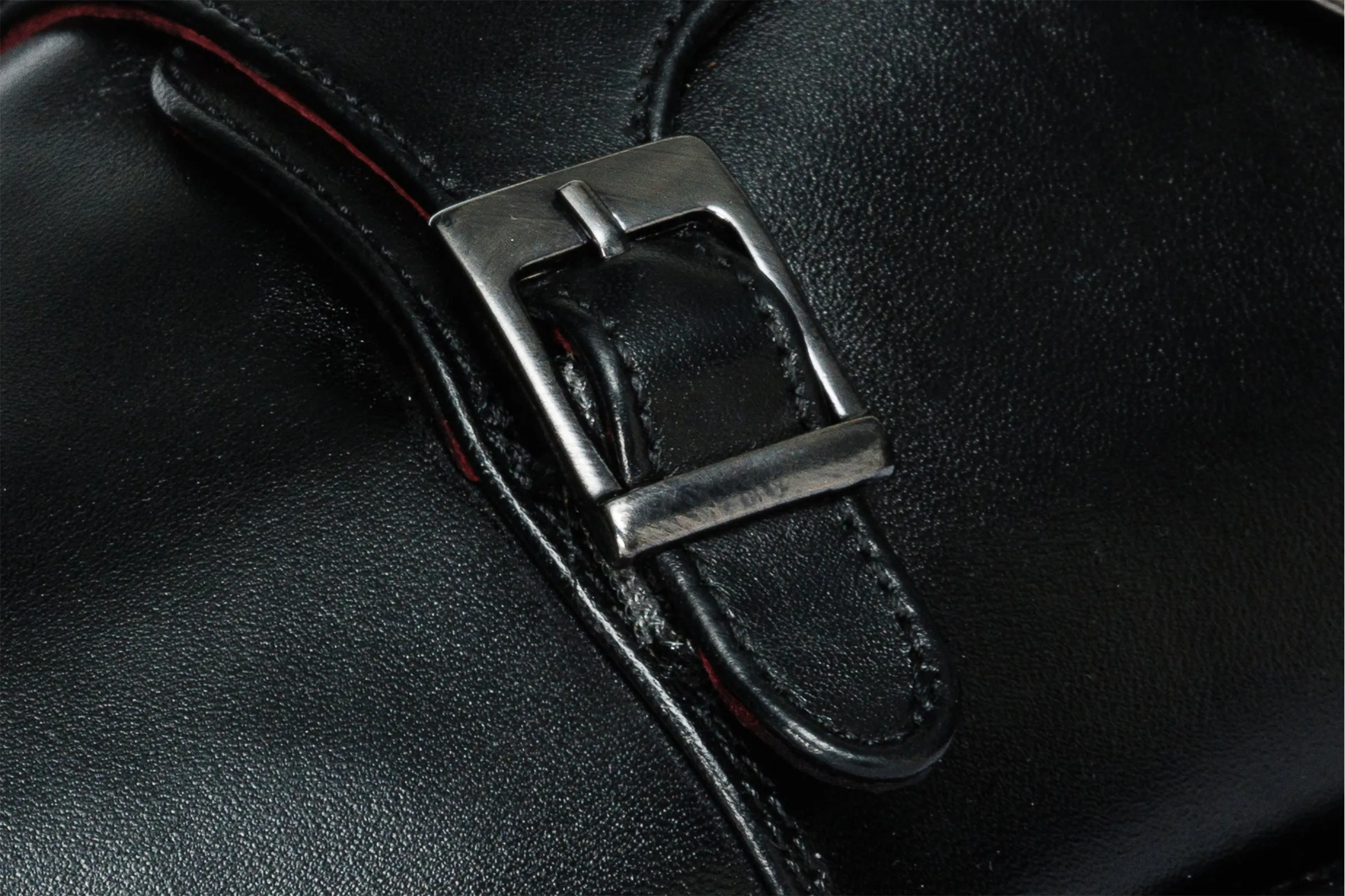 energy-boost The Essen Black Leather Cap Toe Double Monk Strap Men Shoe