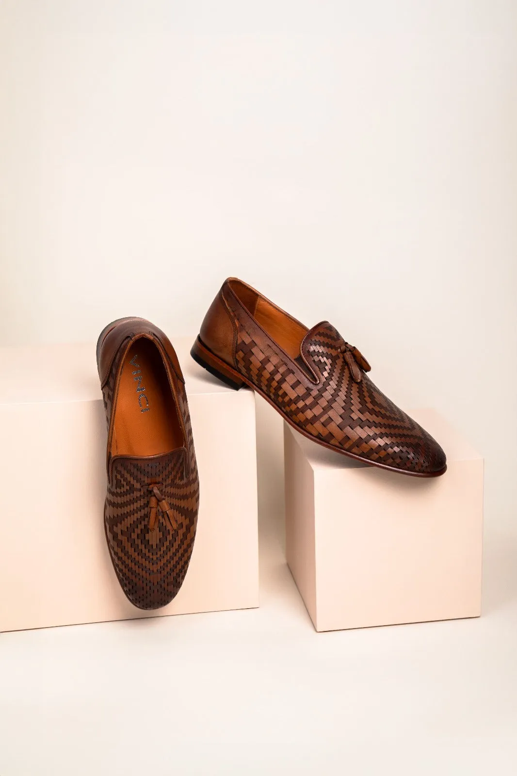 Energy Flex The Meram Brown Leather Tassel Slip-On Loafer Men Shoe