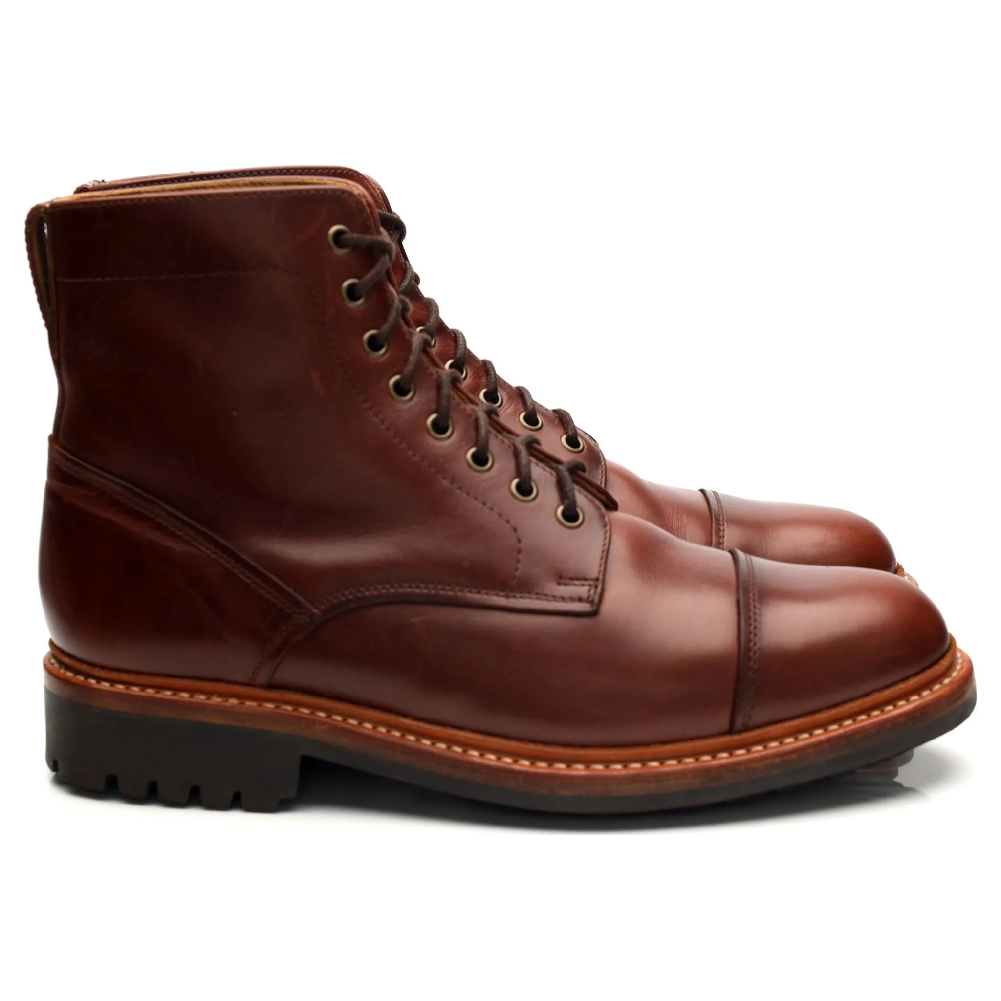 'Joseph' Brown Leather Boots UK 8 G Durable Look