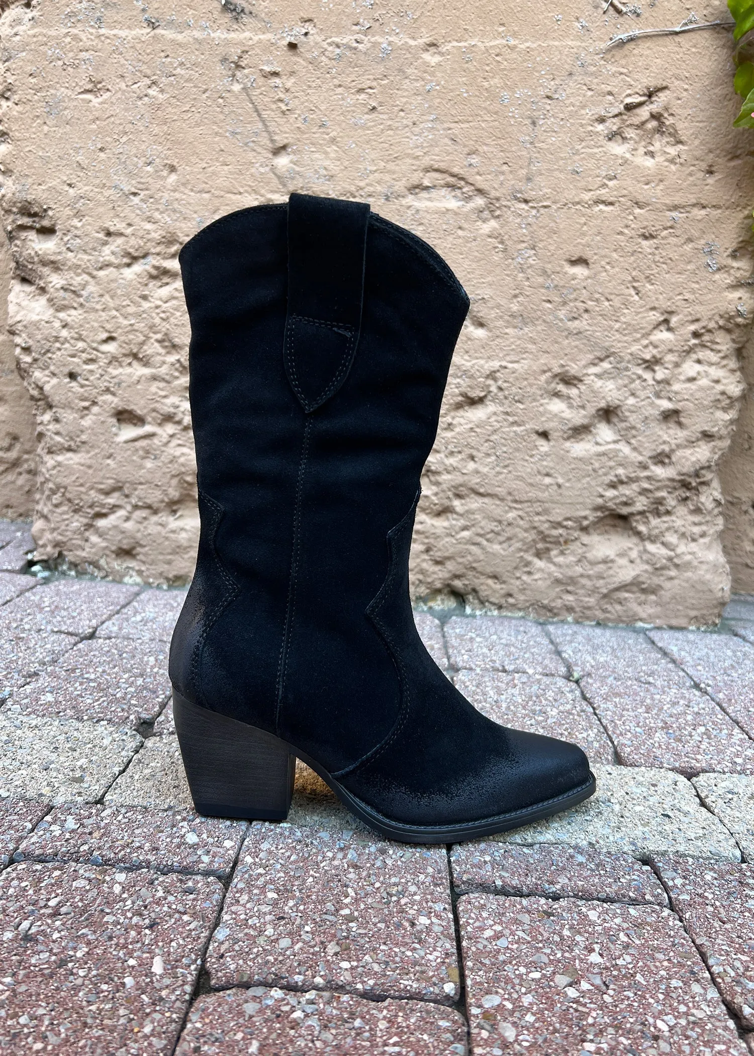 Eric Michael Nashville Suede Western Cowboy Boot Brown Hue