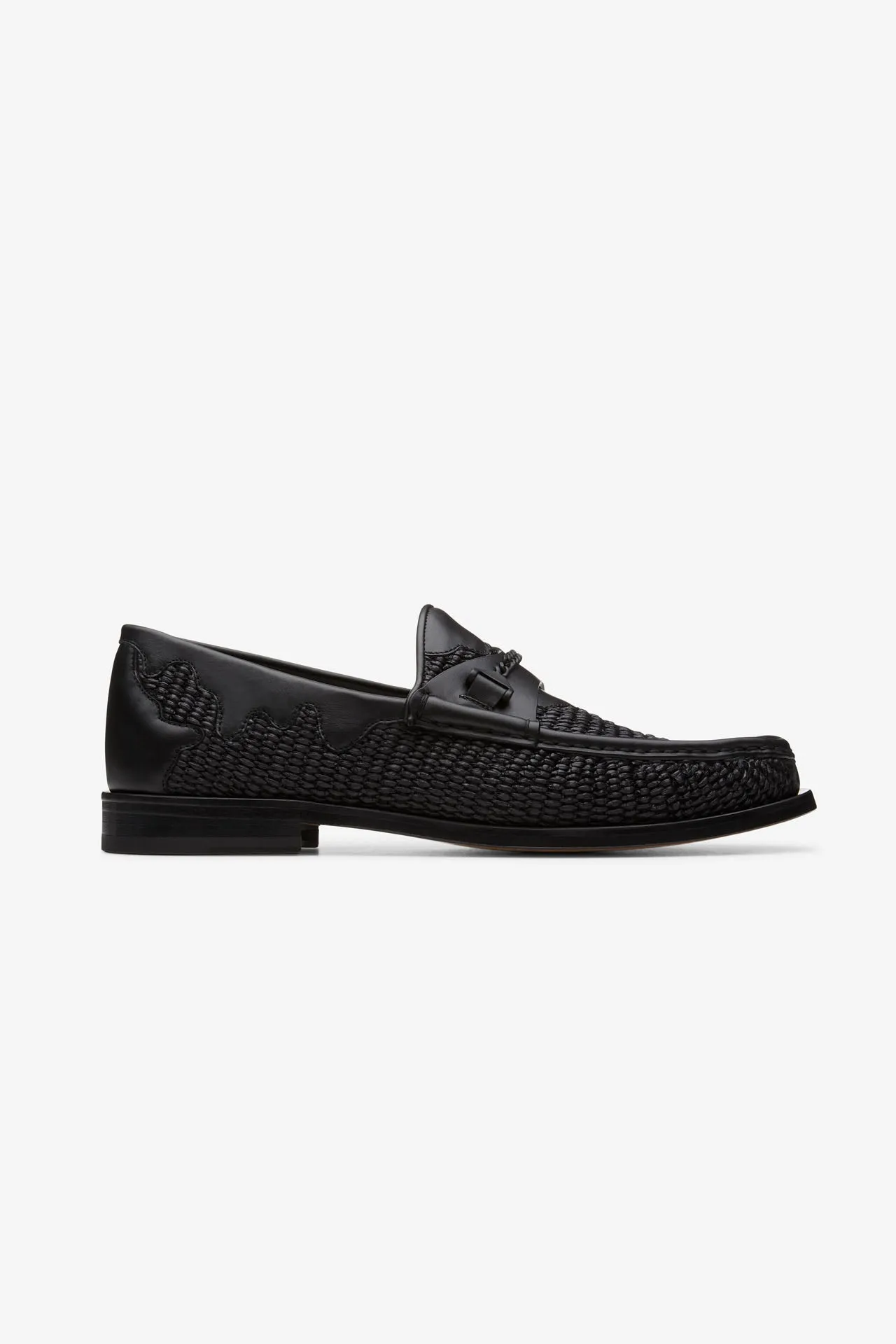 Everyday Fit Mick Moccasin Rafia Leather Black