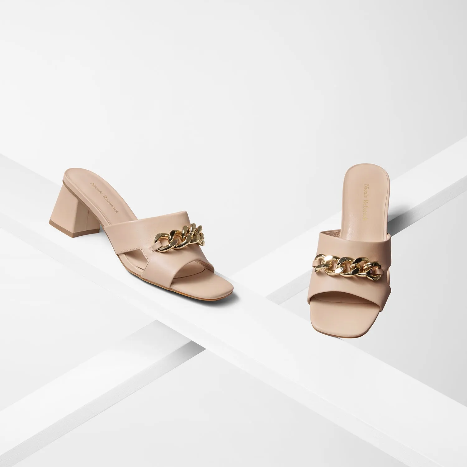 Evie Sandal Heel | Nude Leather Travel Heels