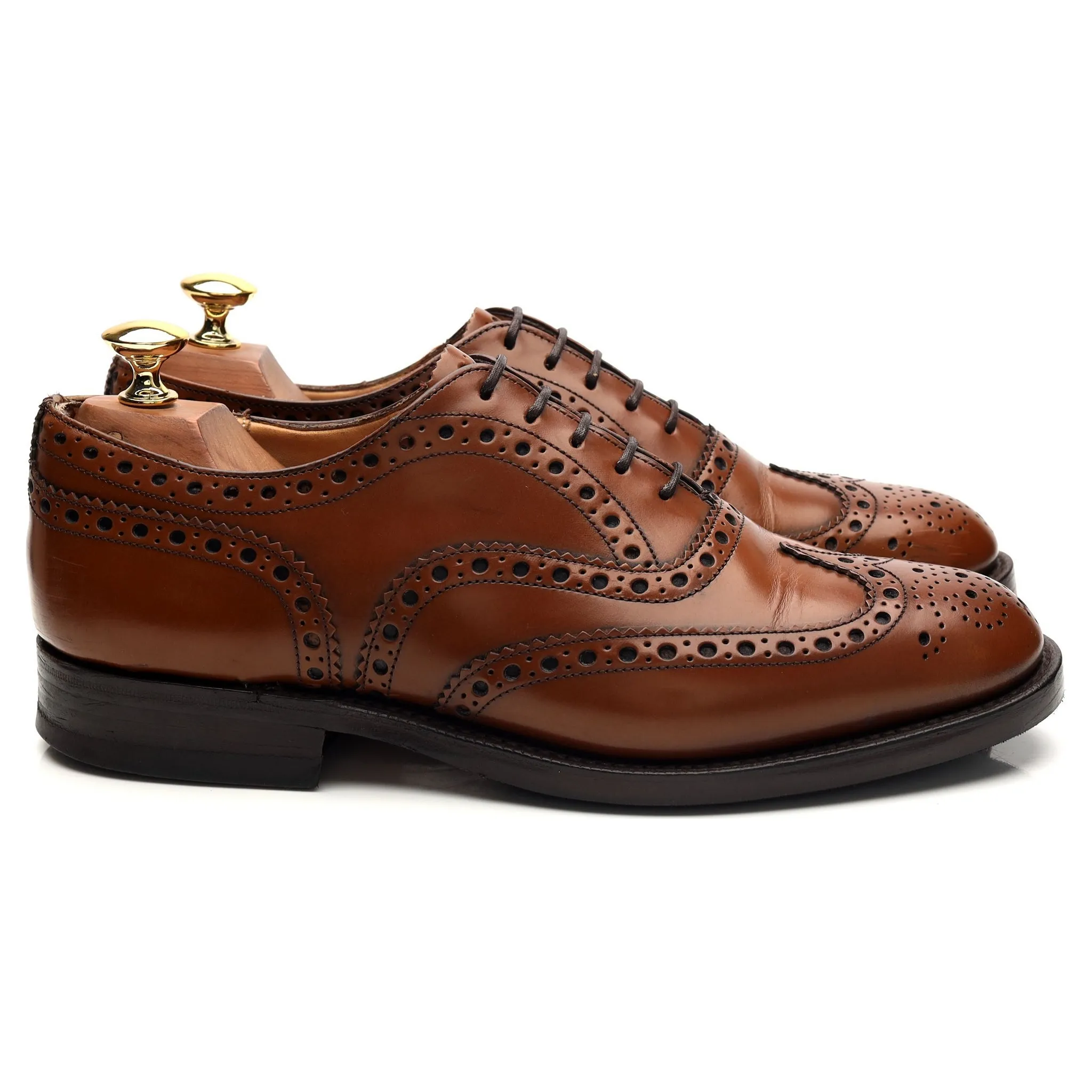 'Burwood' Brown Leather Oxford Brogues UK 6 F Leather Wear Formal Comfort