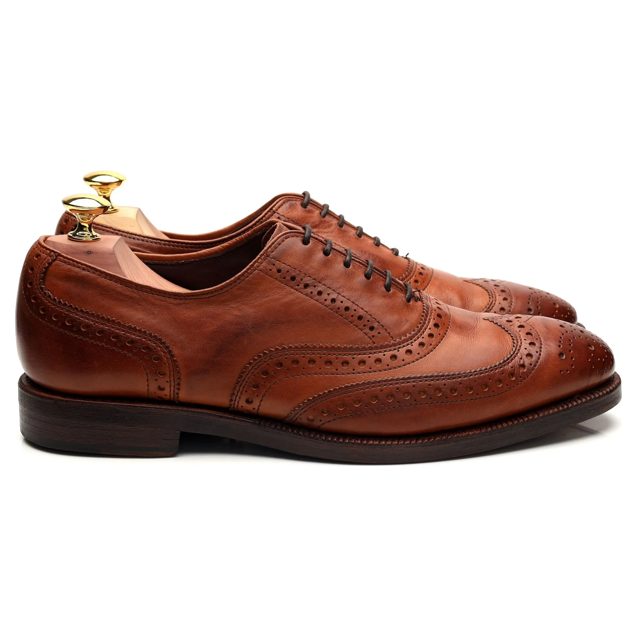 'Jefferson' Tan Brown Leather Oxford Brogues UK 8 US 8.5 E Sophisticated Shoes