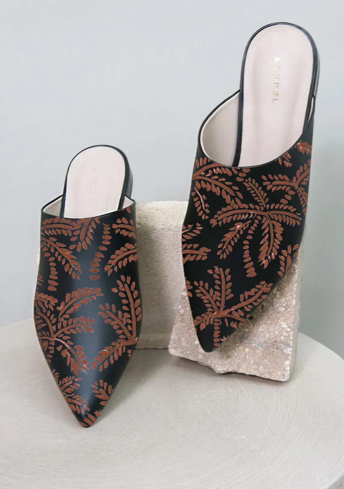 Exclusive Terracotta Abstract Palms Black Pointe