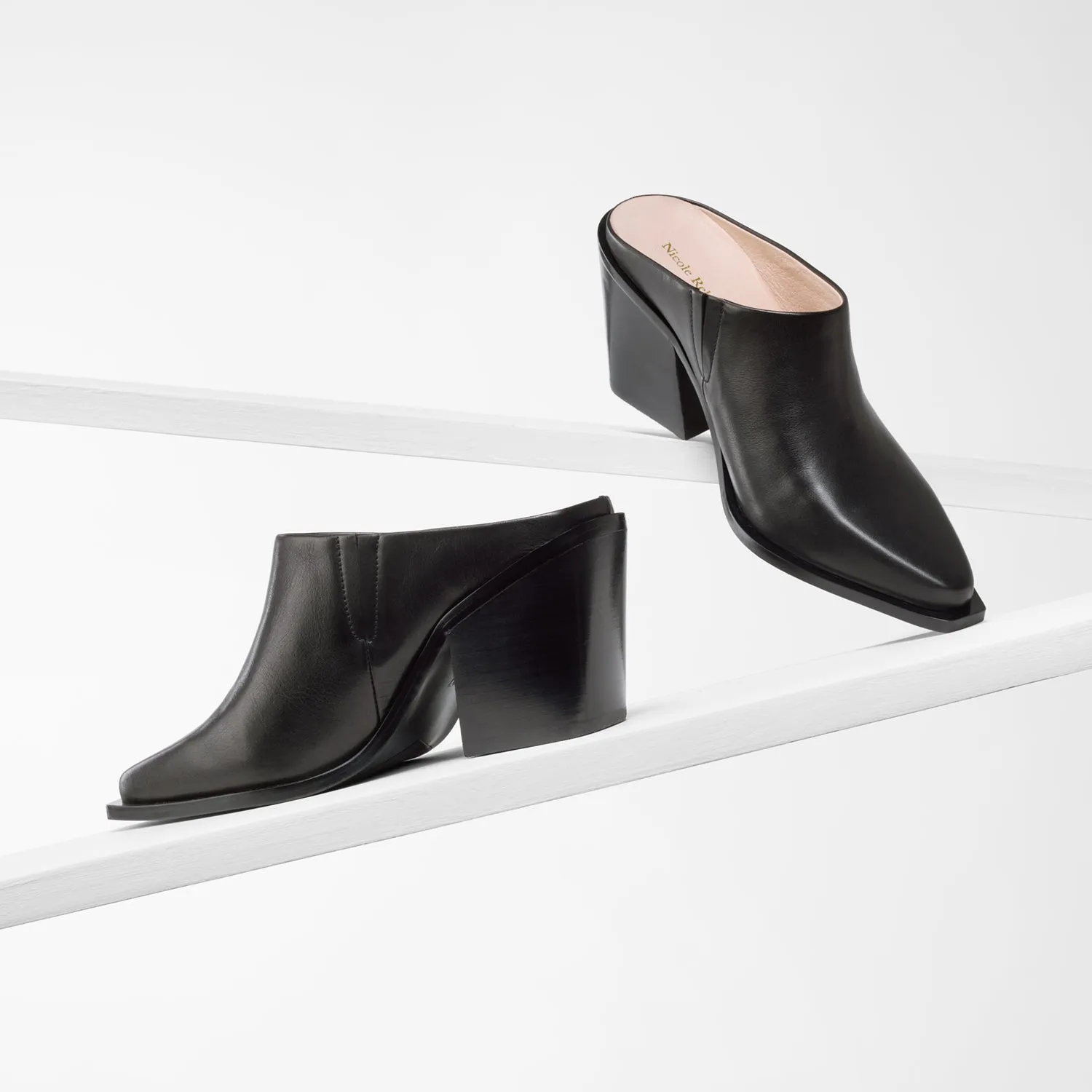 Fabio Mule | Black leather Leather Heels