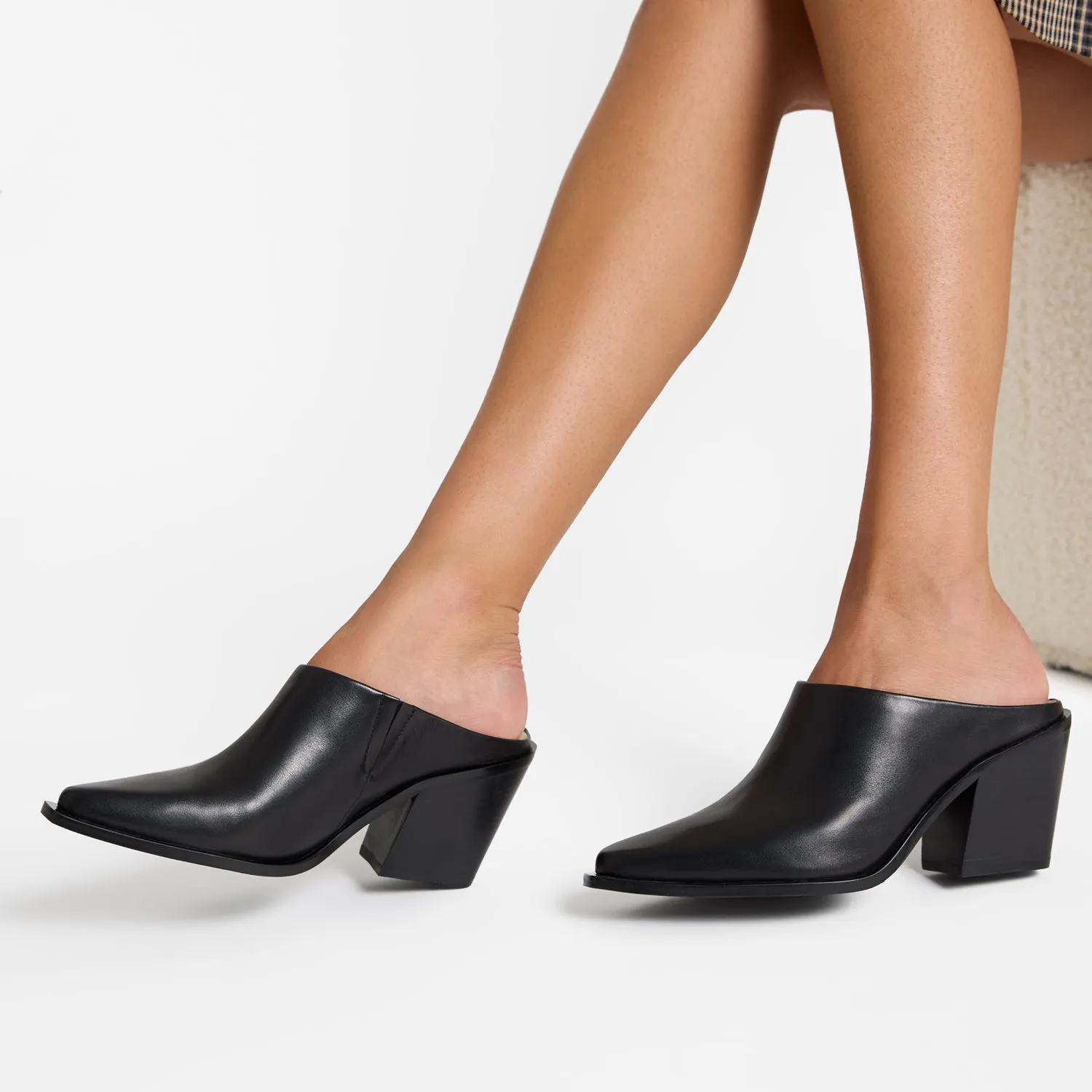 Fabio Mule | Black leather Leather Heels