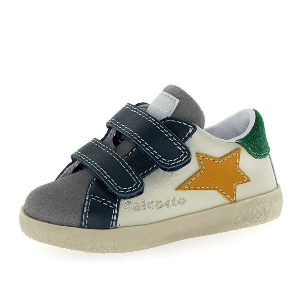 Falcotto Boy's and Girl's Alnoite 2 Vl Casual Shoes - Dark Grey/Milk/Zucca Velcro - closure kids' shoes