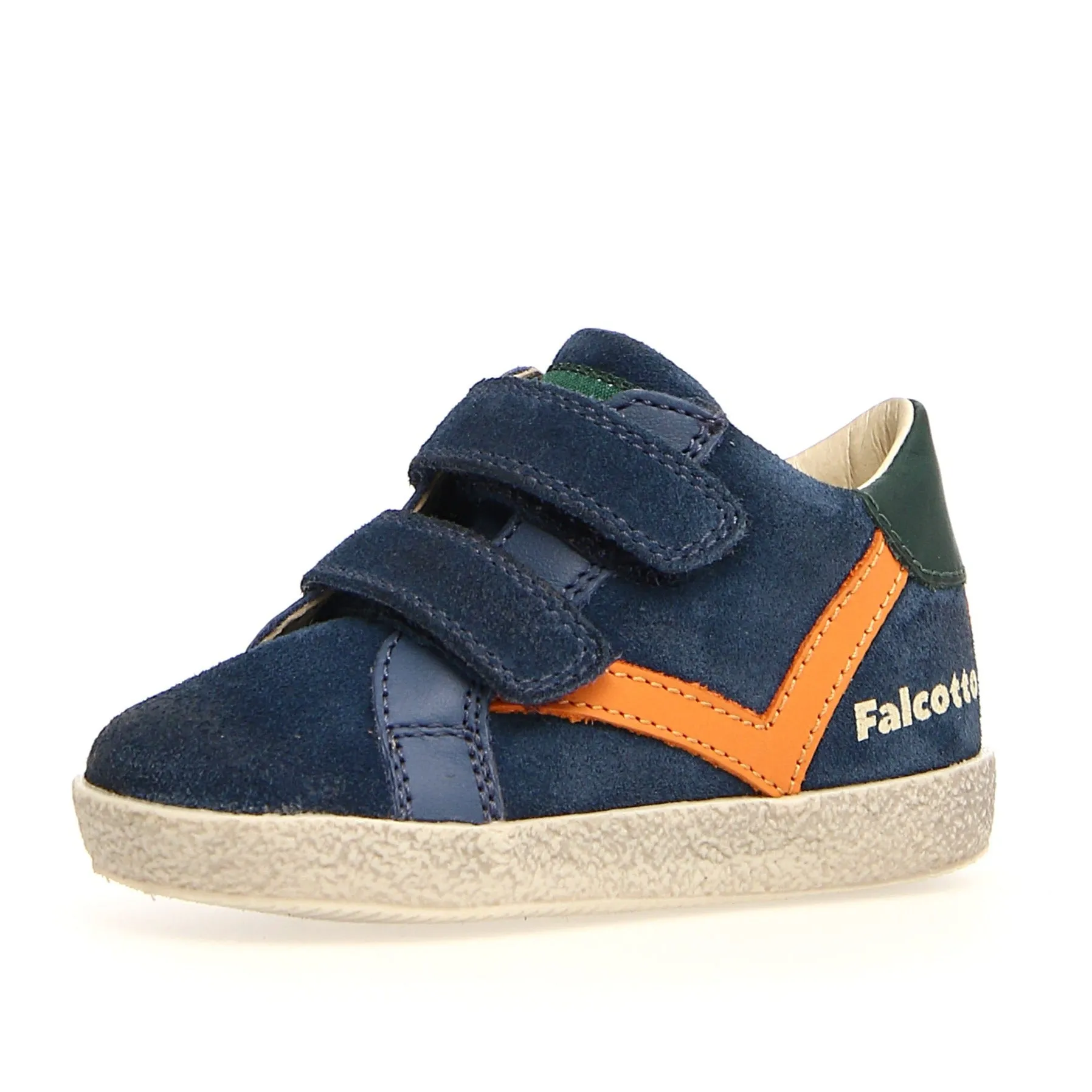 Falcotto Boy's Panki Sneakers, Indigo/Orange Leather kids' shoes Kids' winter shoes