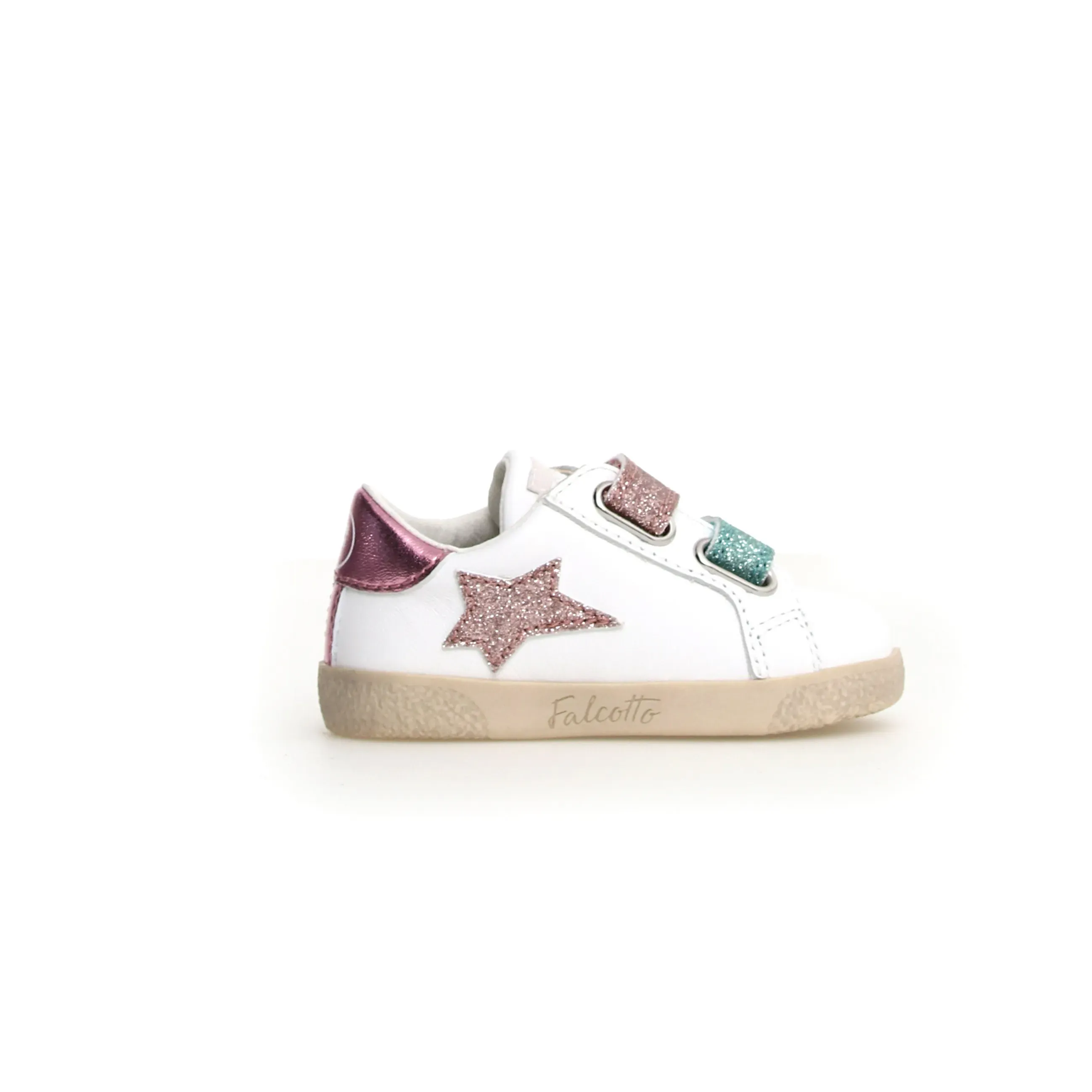 Falcotto Girl's Alnoite 2 Vl Casual Shoes - White / Pink Zip Up Style
