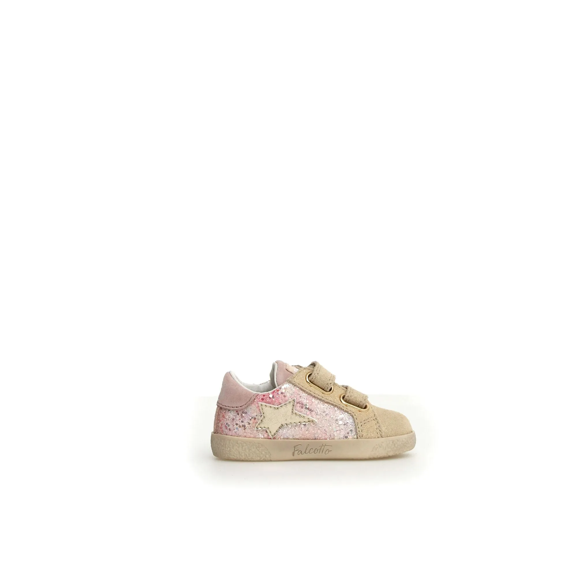 Falcotto Girl's Alnoite 2 Vl Sneakers - Platinum / Cipria Adjustable Straps