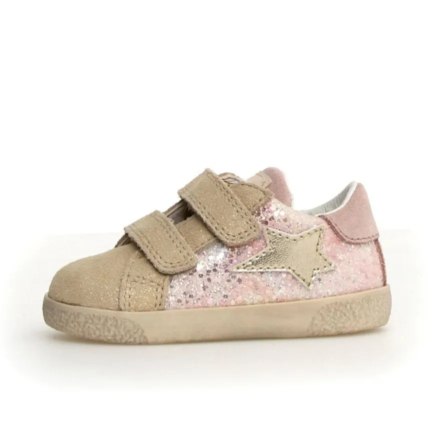Synthetic kids' shoes Simple kids' fashion Falcotto Girl's Alnoite 2 Vl Sneakers - Platinum / Cipria
