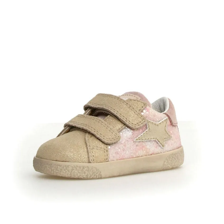 Falcotto Girl's Alnoite 2 Vl Sneakers - Platinum / Cipria Adjustable Straps