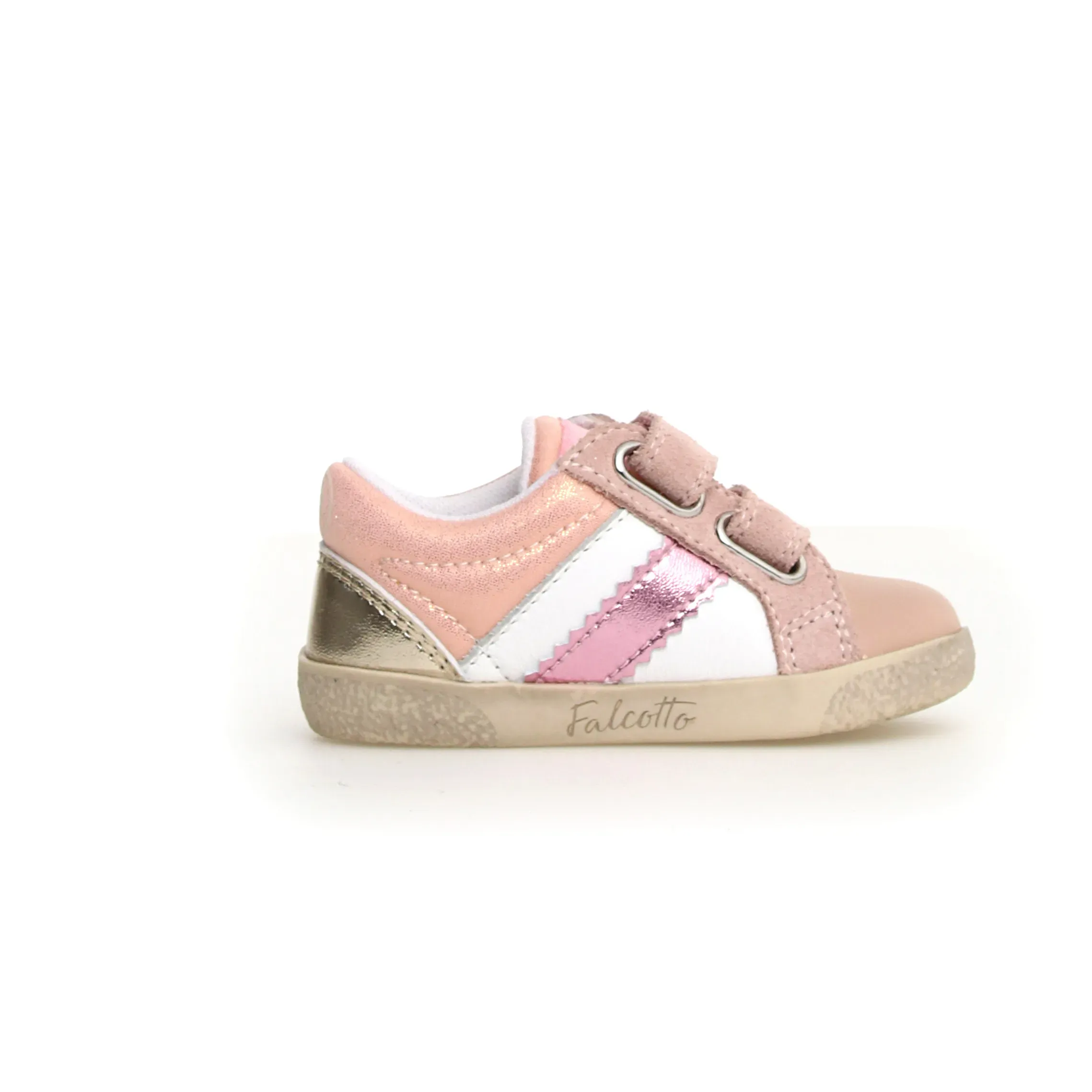 Falcotto Girl's Kilde Low Vl Casual Shoes - Metallic Cipria / White / Platinum volleyball shoes