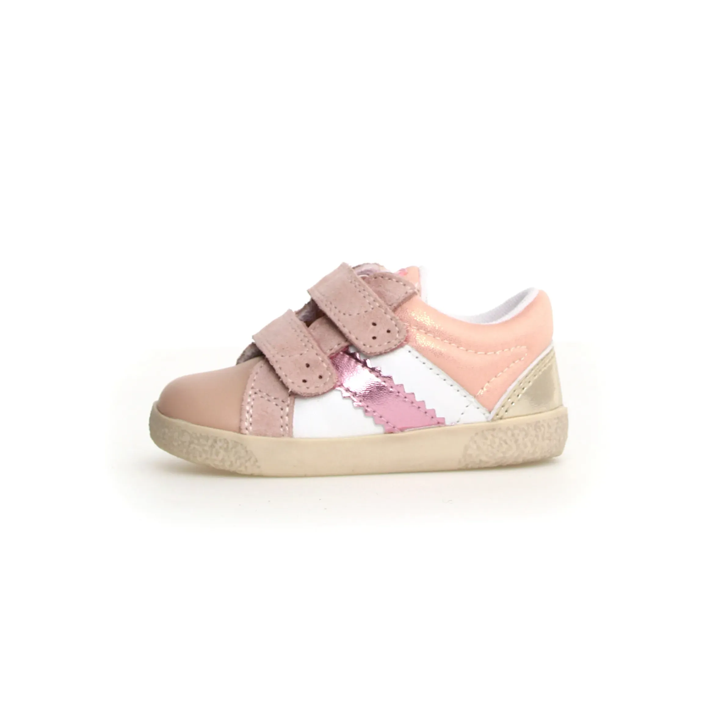 Falcotto Girl's Kilde Low Vl Casual Shoes - Metallic Cipria / White / Platinum volleyball shoes