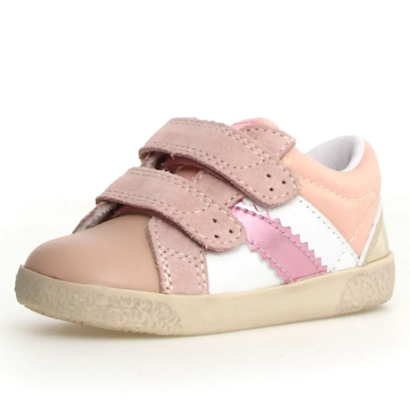 Falcotto Girl's Kilde Low Vl Casual Shoes - Metallic Cipria / White / Platinum Waterproof kids' items Tennis - oriented kids' shoes