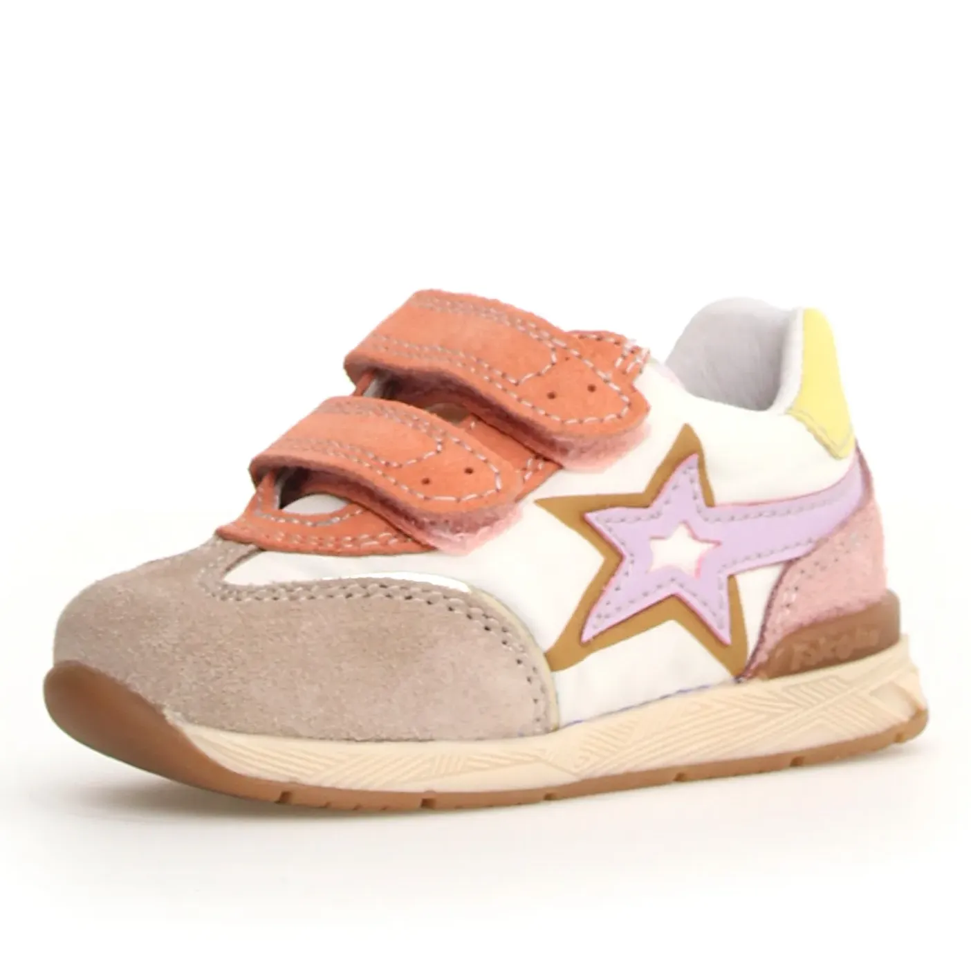 Fancy kids' clothing Falcotto Girl's New Ferdi 3 Vl Sneakers - Beige / Milk / Pink