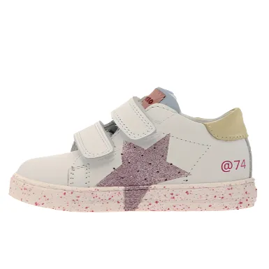 Falcotto Girl's Salazar 3 Vl Casual Shoes - White / Paglia / Pink Breathable materials for kids Durable kids' shoes