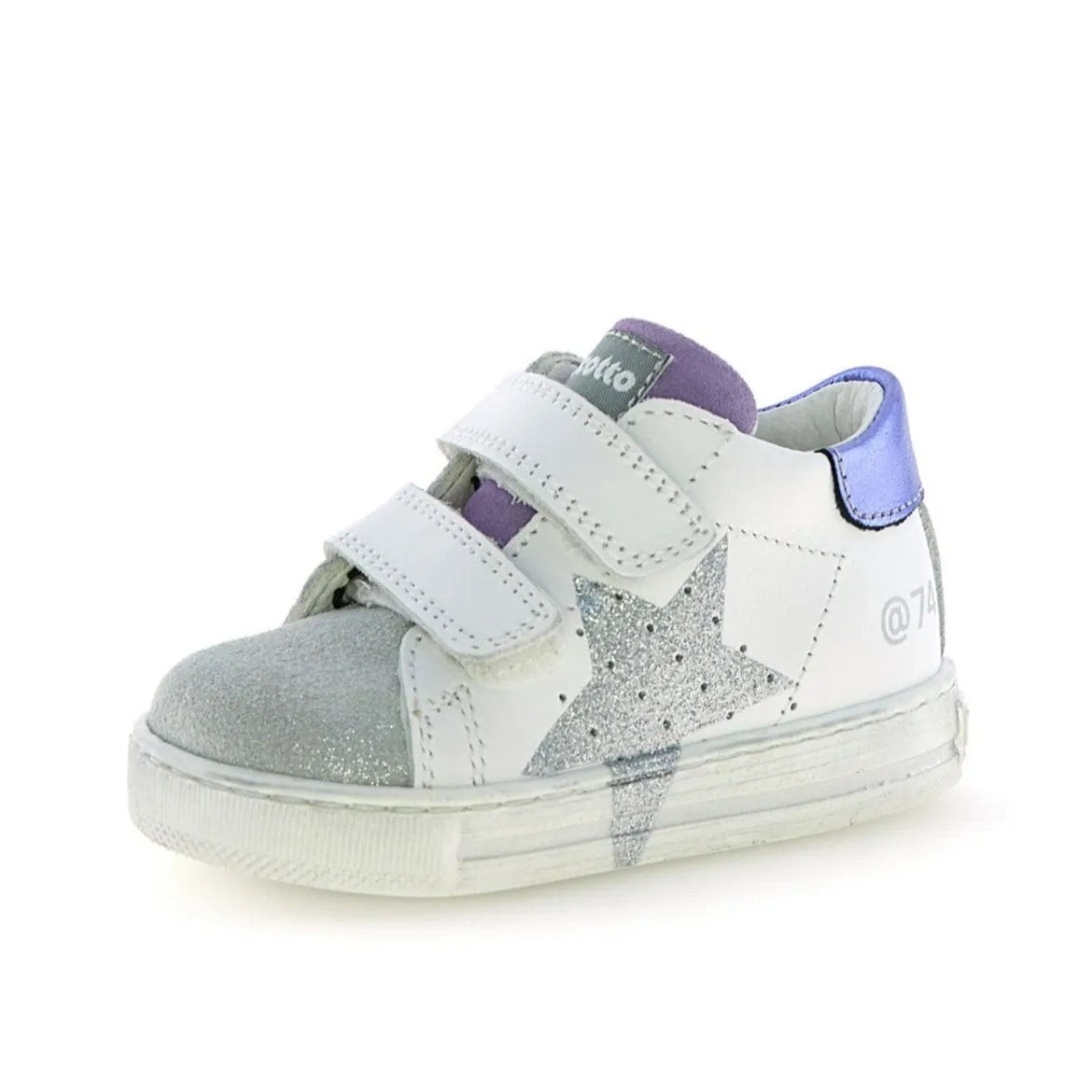 Falcotto Girl's Salazar 3 Vl Casual Shoes - White/Silver/Light Purple Durable kids' shoes